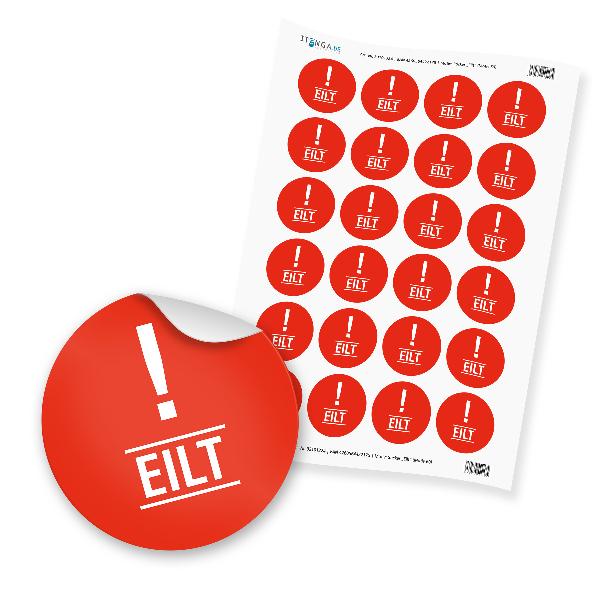 24 x itenga Hinweis Aufkleber Sticker �Eilt� (Motiv 60)