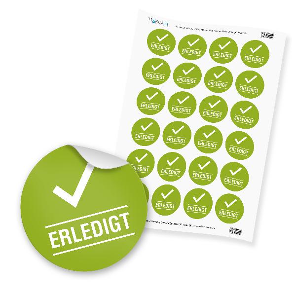 24 x itenga Hinweis Aufkleber Sticker �Erledigt� (Motiv...