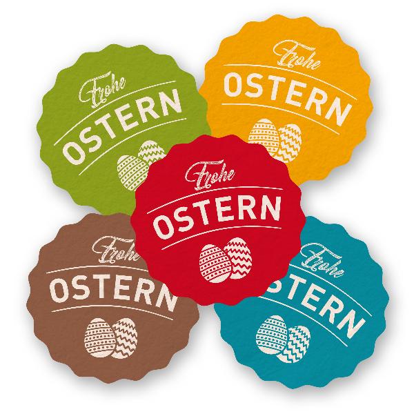itenga Sticker 10 x Frohe Ostern gemischt gelb blau gr�n...