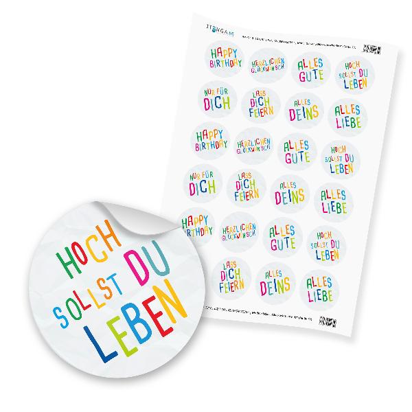 24 x itenga Sticker �Gl�ckw�nsche Kids� (Motiv 77)