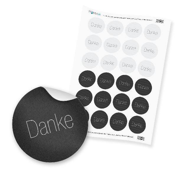 24 x itenga Sticker �Danke Schlicht Mix� (Motiv 81)