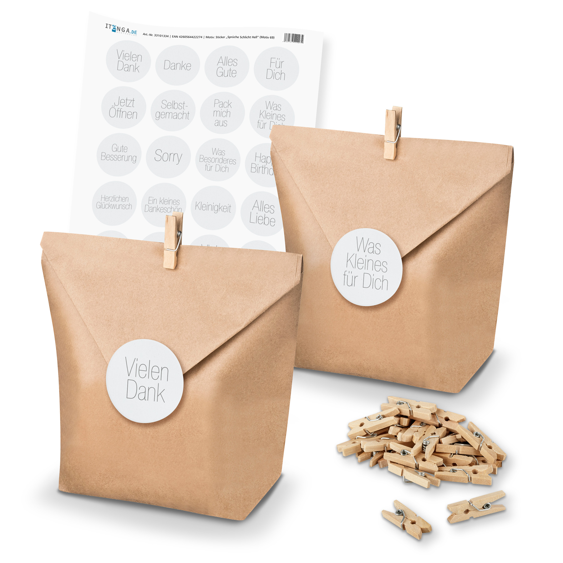 itenga SET Geschenkt�ten Spr�che Schlicht Hell (Motiv 69...