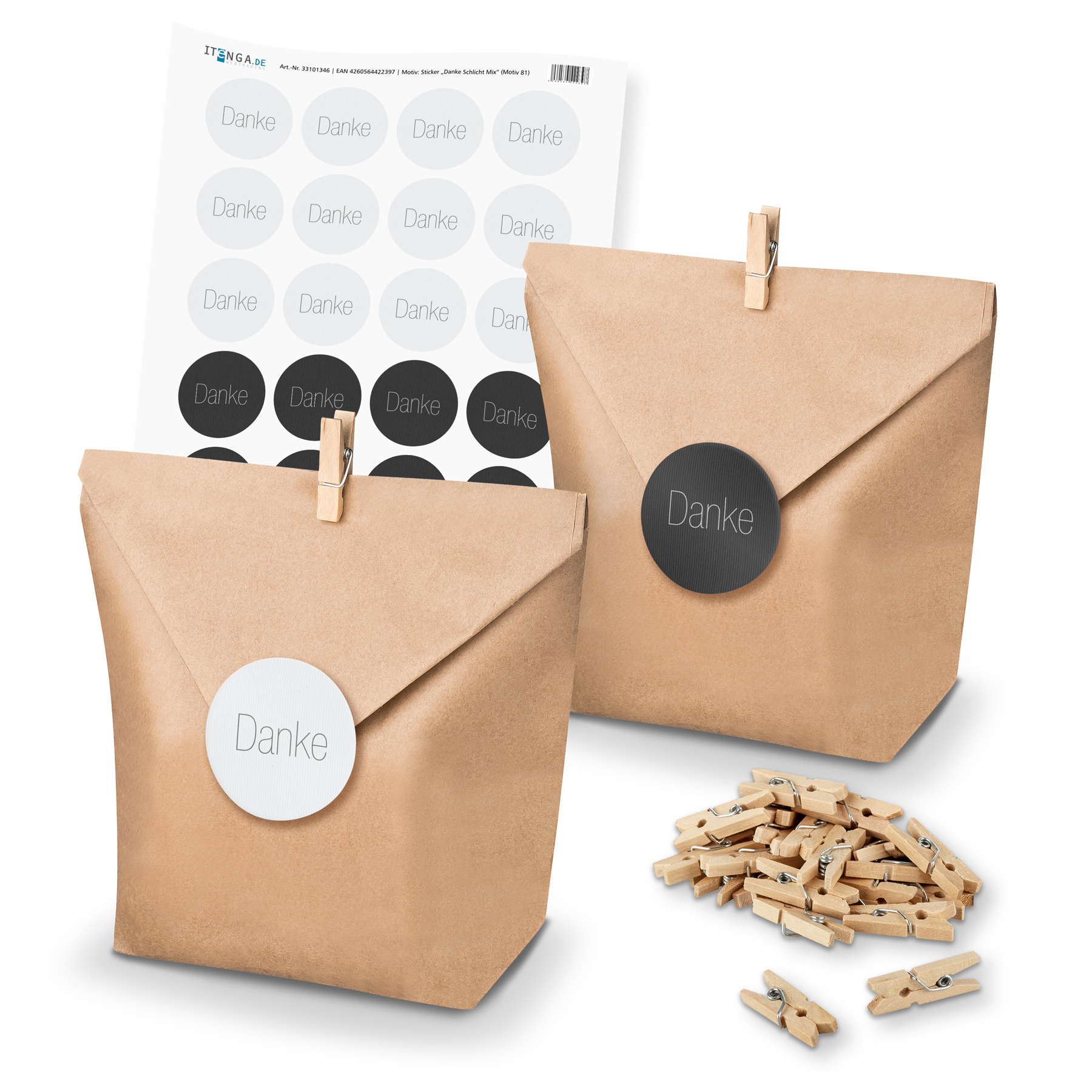 itenga SET Geschenkt�ten Danke Schlicht Mix (Motiv 81) 2...