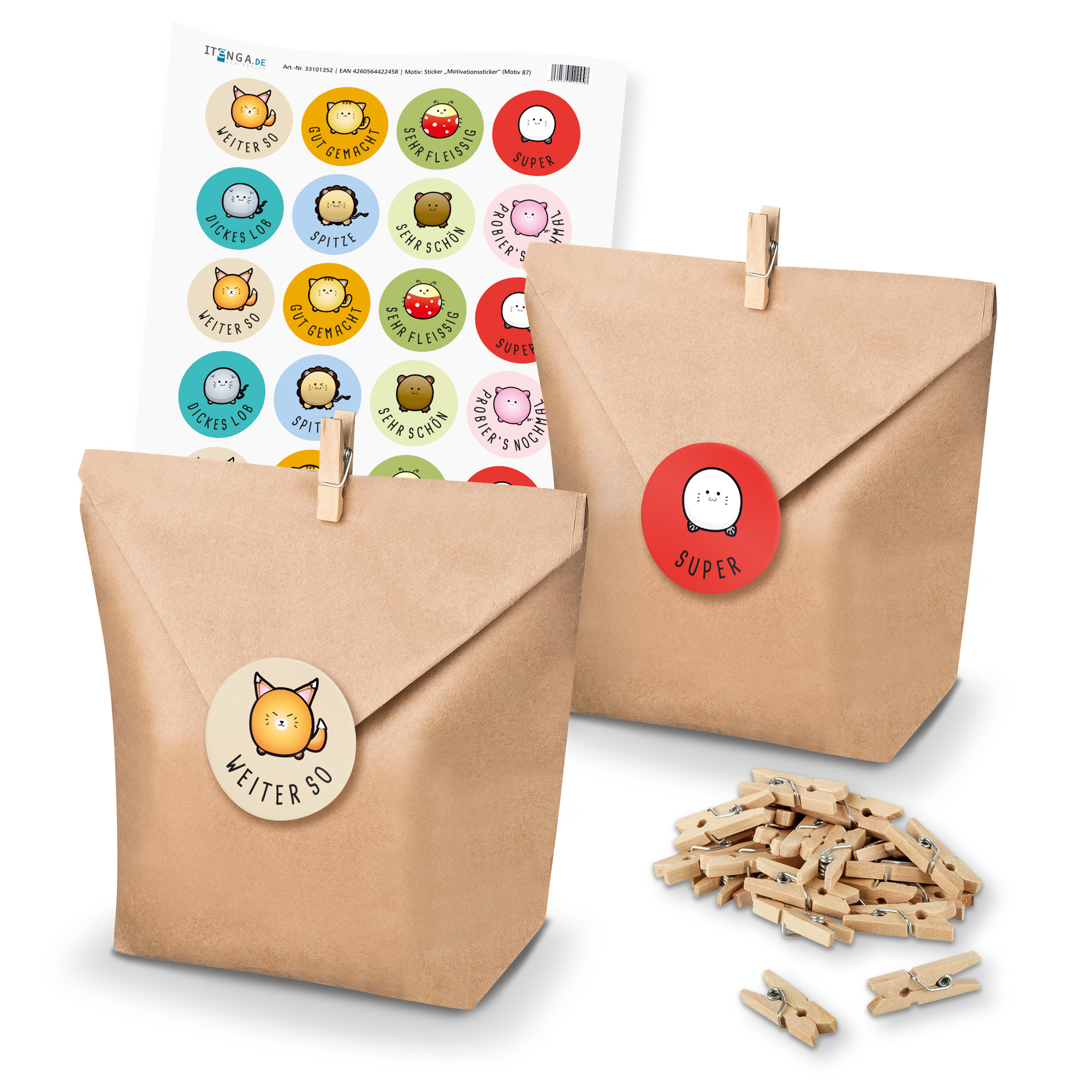 itenga SET Geschenkt�ten Motivationssticker (Motiv 87) 2...