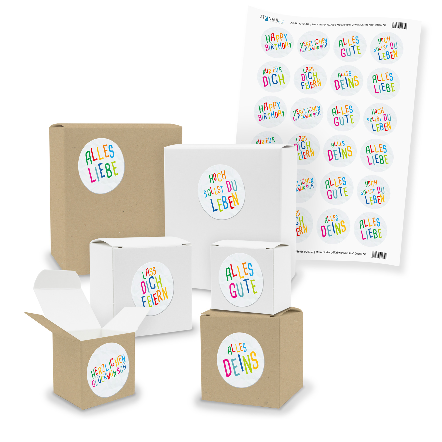 itenga SET Gl�ckw�nsche Kids (Motiv 77 V03) 24x kleine G...