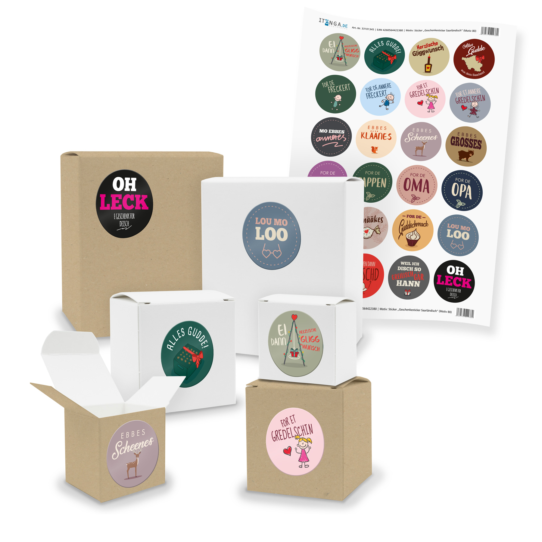 itenga SET Geschenkesticker Saarl�ndisch (Motiv 80 V03) ...