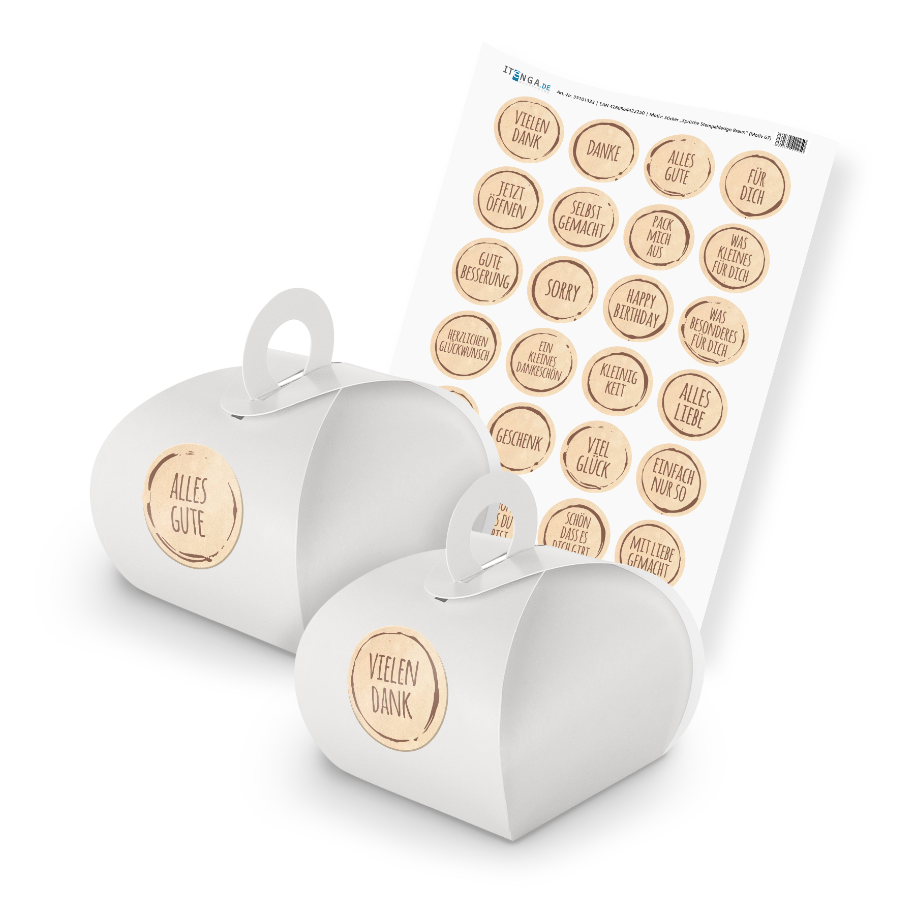 itenga SET Spr�che Stempeldesign Braun unlackiert (Motiv...