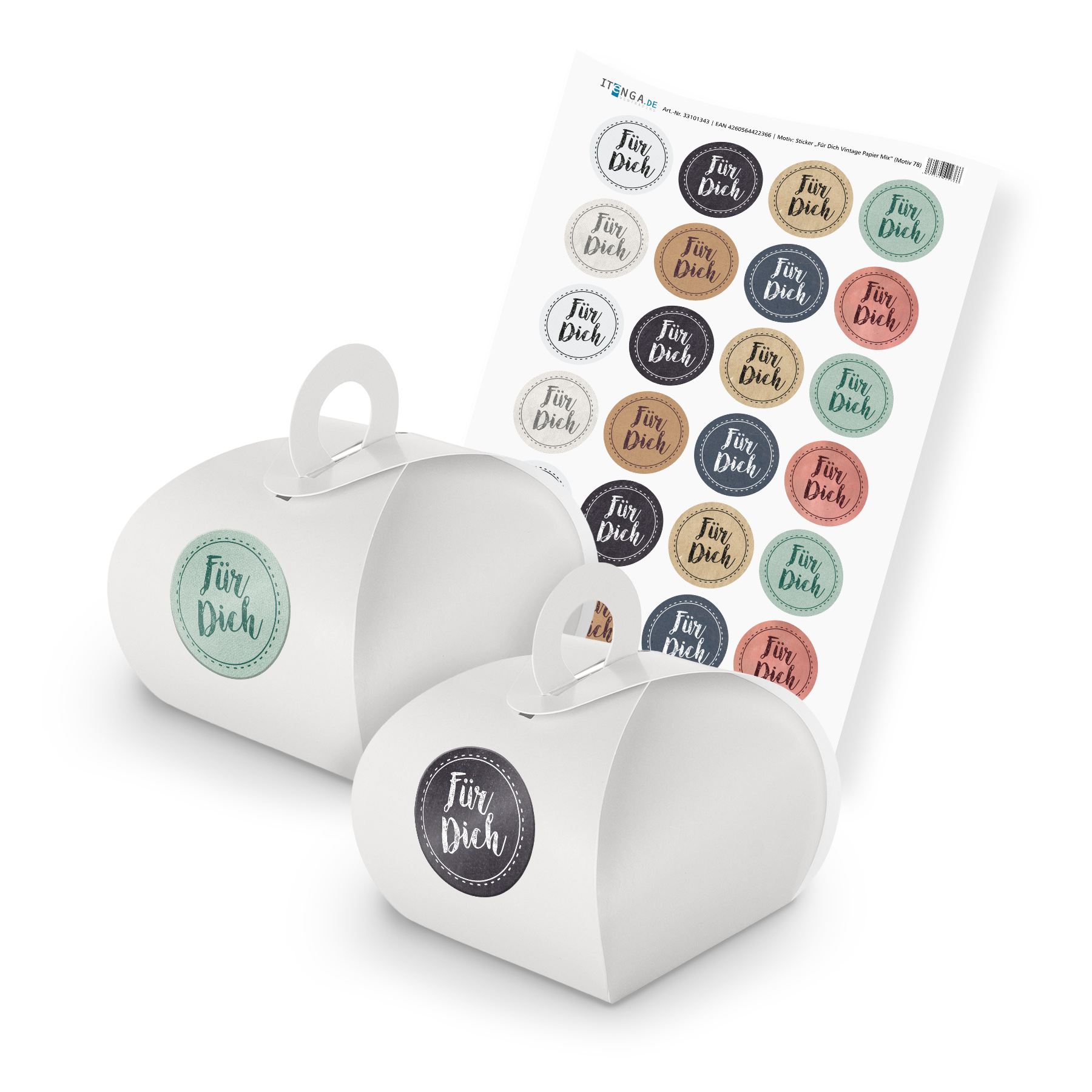 itenga SET F�r Dich Vintage Papier Mix unlackiert (Moti...