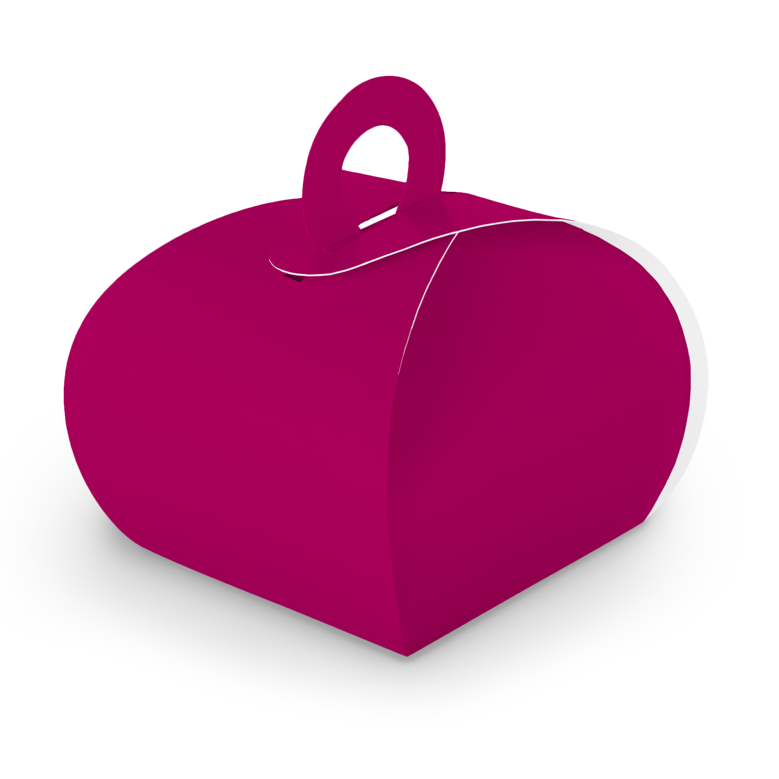 10x itenga Geschenkbox mit Griff Kraftkarton pink