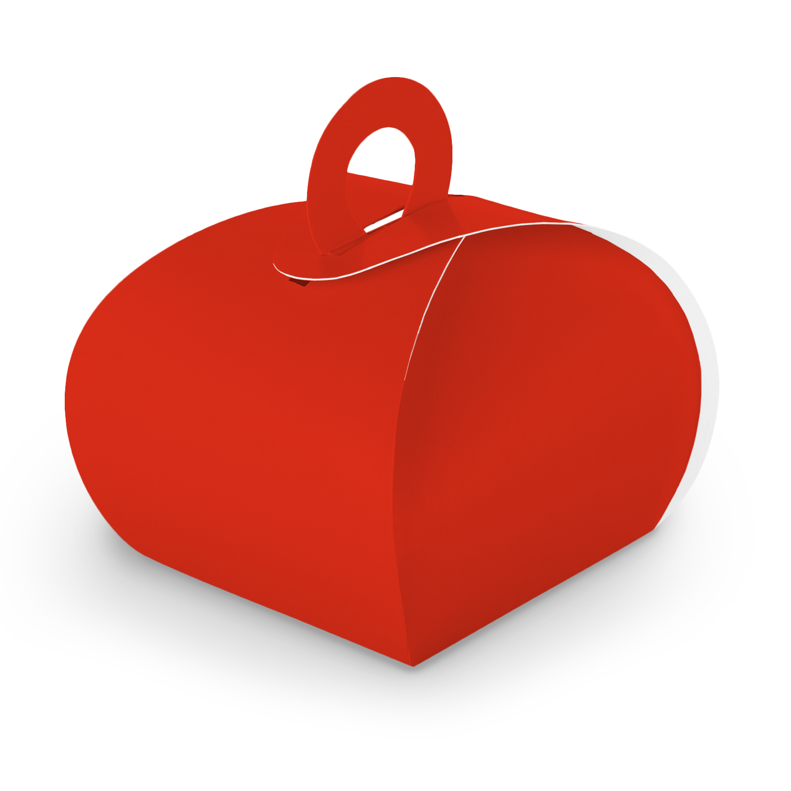 50x itenga Geschenkbox mit Griff Kraftkarton rot