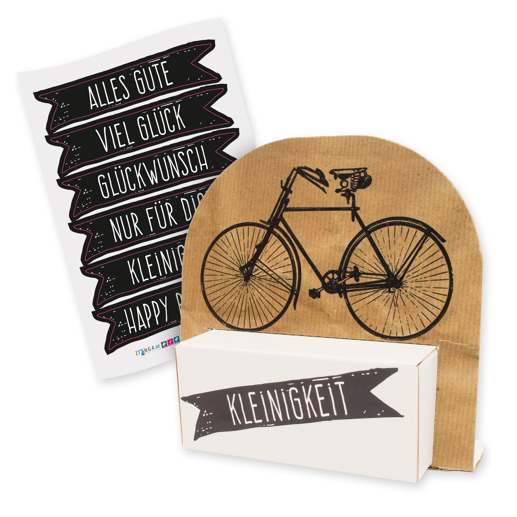 itenga Geldgeschenkverpackung Fahrrad Vintage mit Sticke...