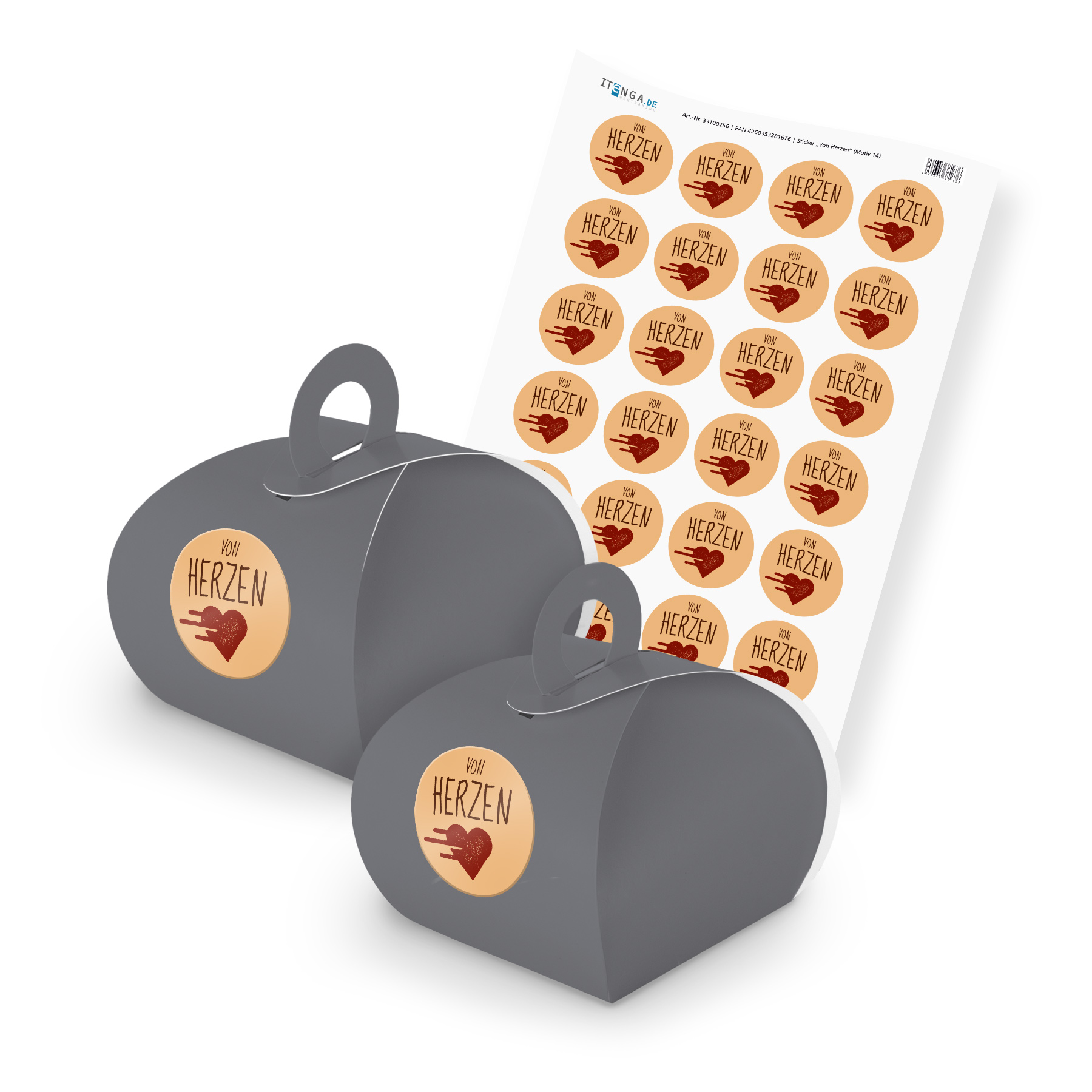 itenga SET von HERZEN (Motiv 14) 24x Geschenkschachtel m...