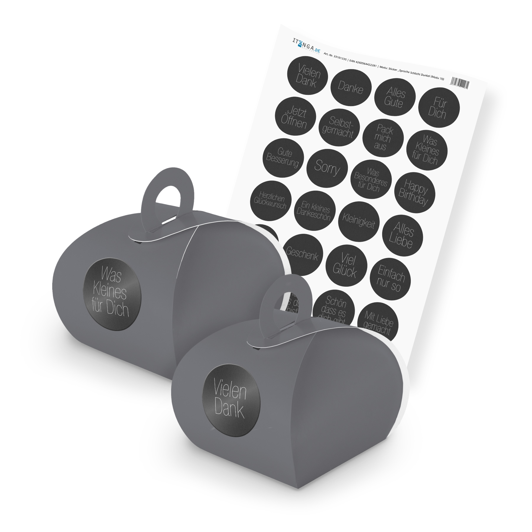 itenga SET Spr�che Schlicht Dunkel (Motiv 70) 24x Gesche...