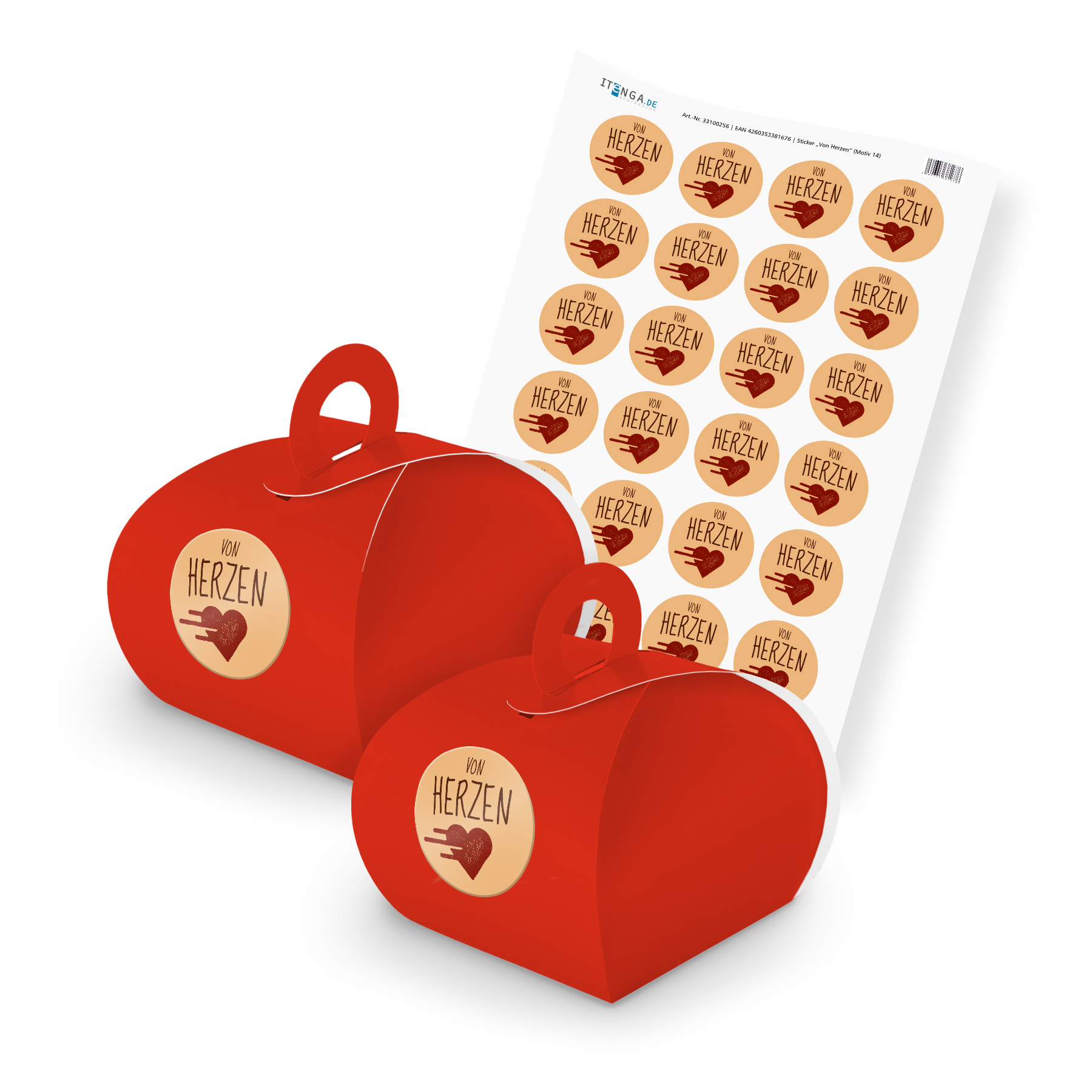 itenga SET von HERZEN (Motiv 14) 24x Geschenkschachtel m...