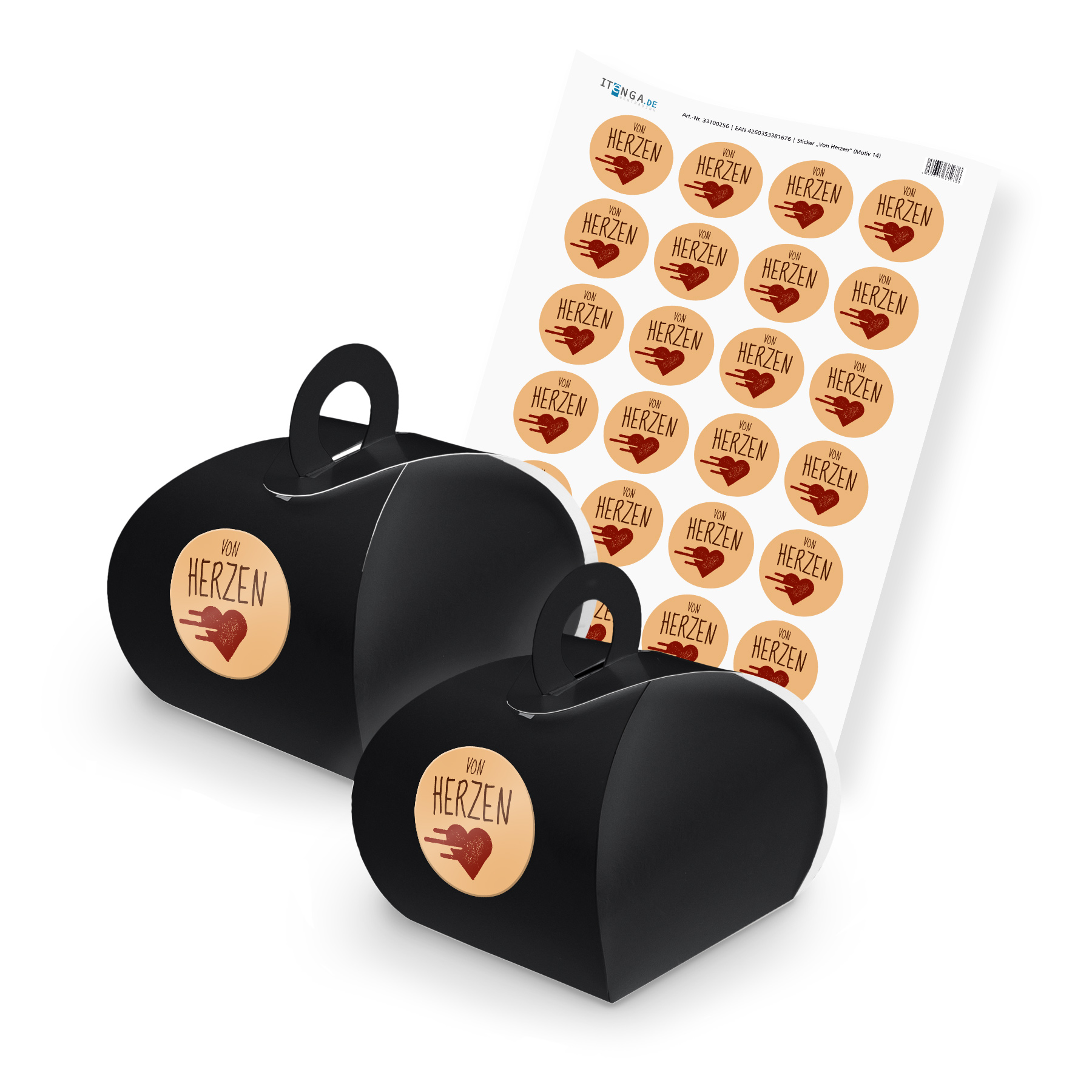 itenga SET von HERZEN (Motiv 14) 24x Geschenkschachtel m...