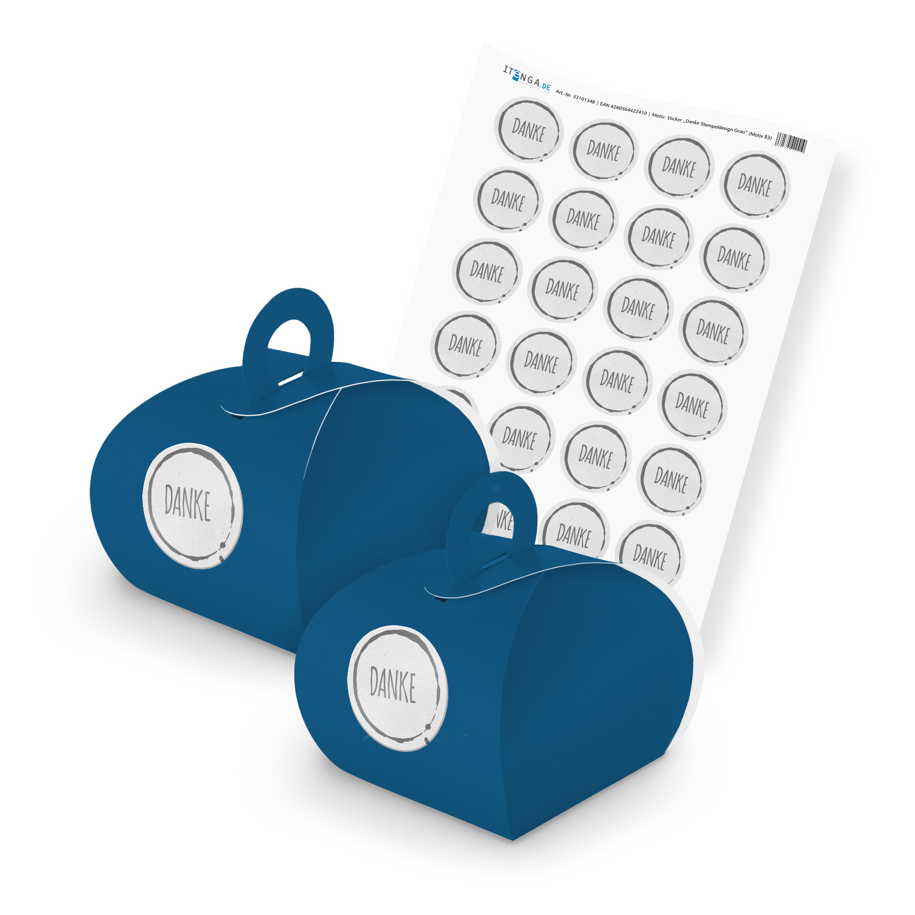 itenga SET Danke Stempeldesign Grau unlackiert (Motiv 83...