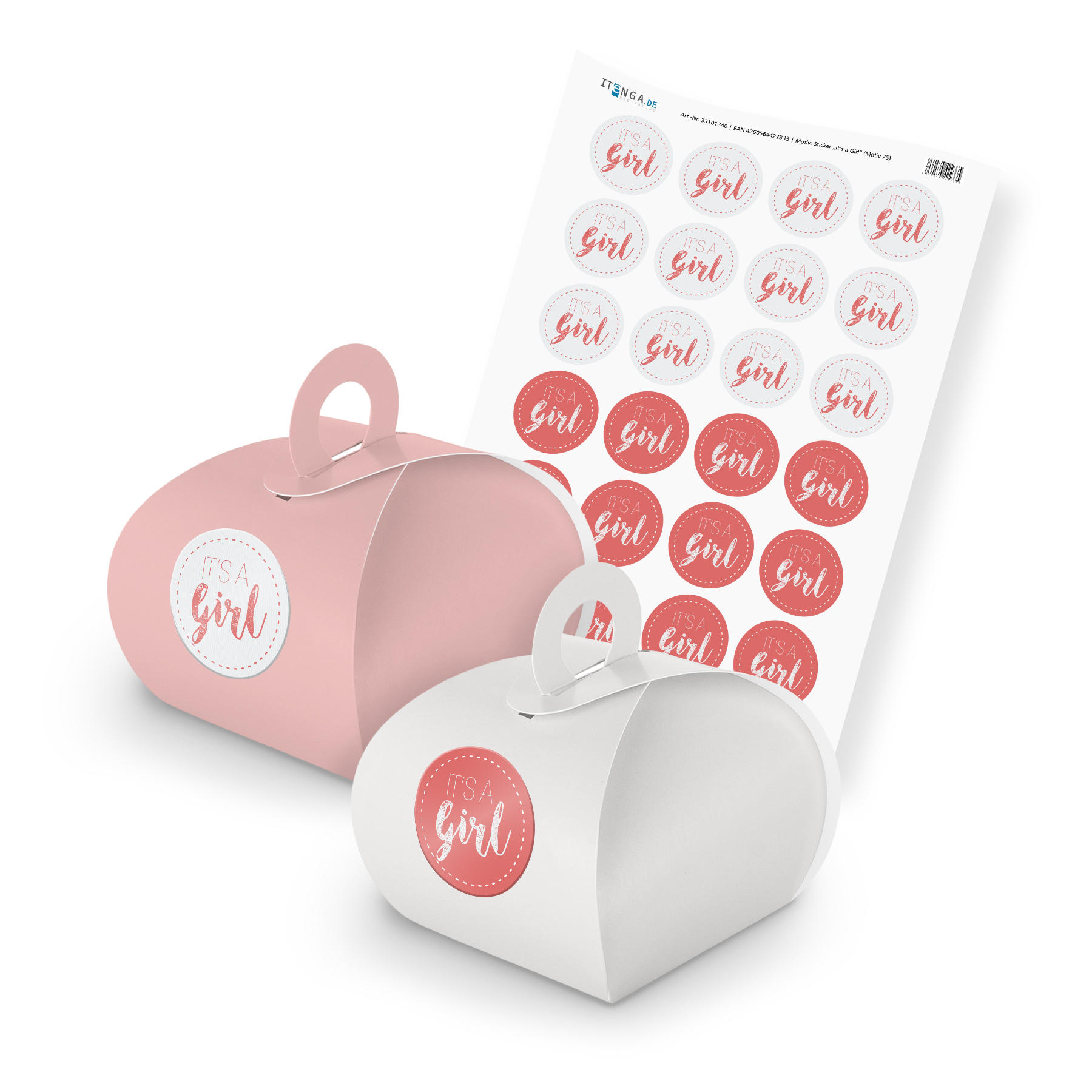 itenga SET Its a Girl (Motiv 75) 24x Geschenkschachtel m...