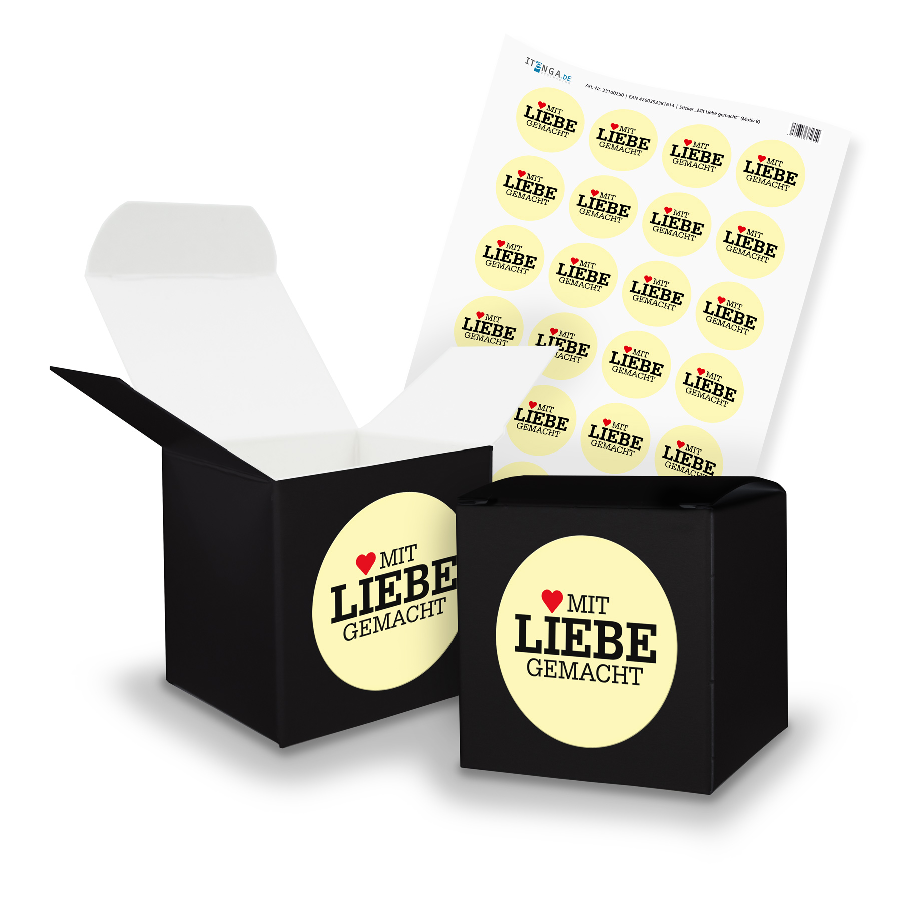 itenga SET mit Liebe gemacht (Motiv 8) 24x W�rfel 6,5cm ...