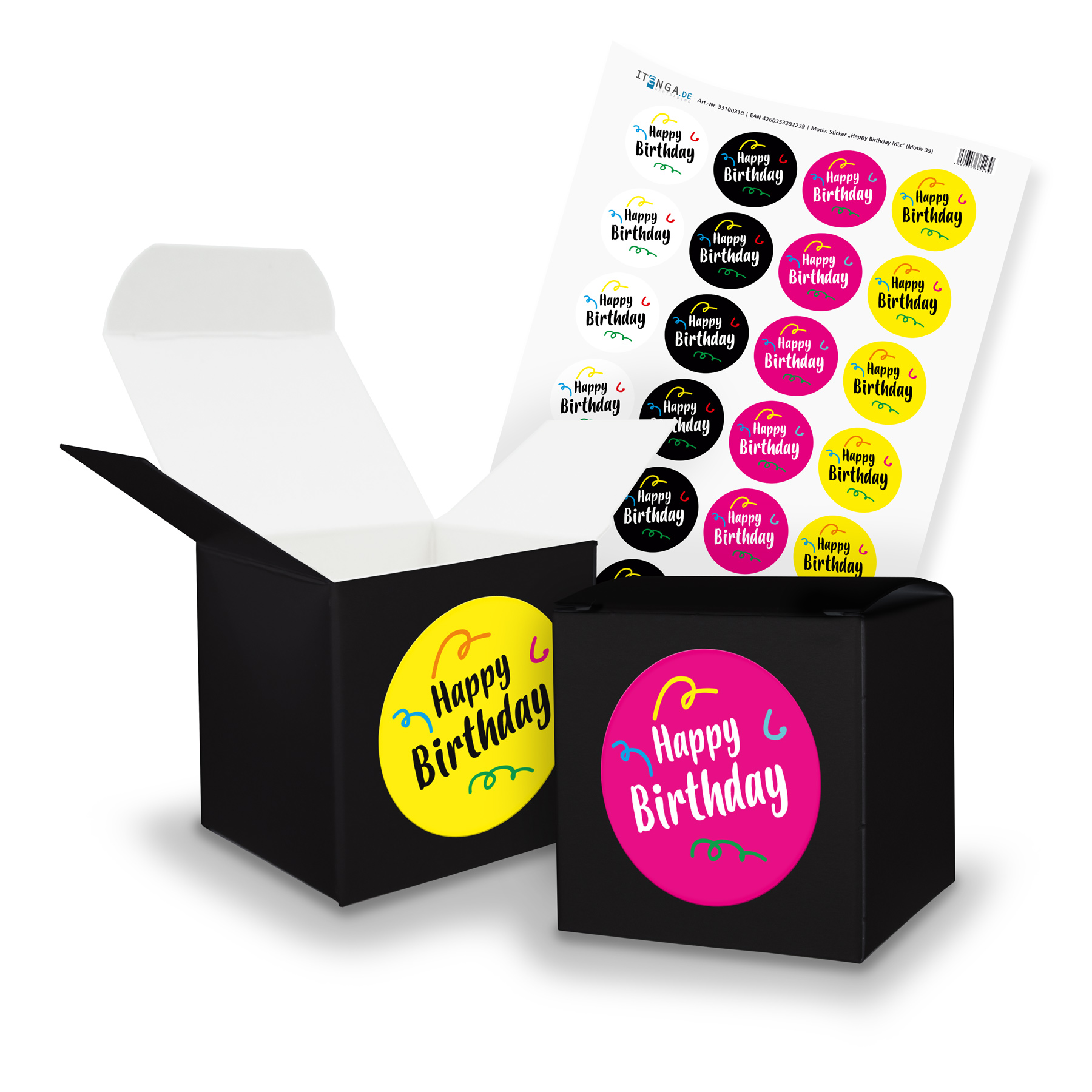itenga SET Happy Birthday Mix (Motiv 39) 24x W�rfel 6,5c...