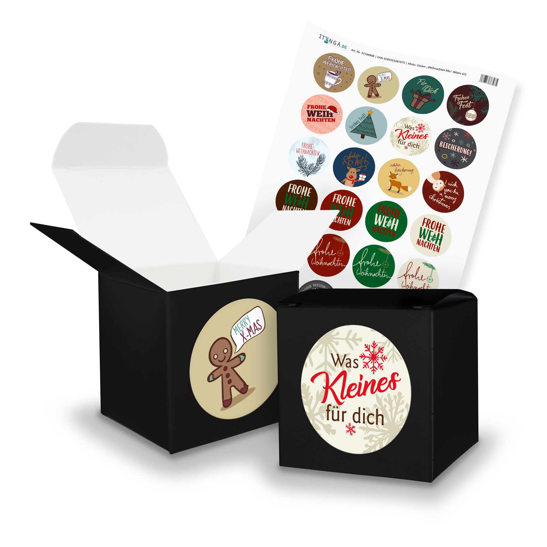 itenga SET Weihnachten Mix (Motiv 47) 24x W�rfel 6,5cm s...