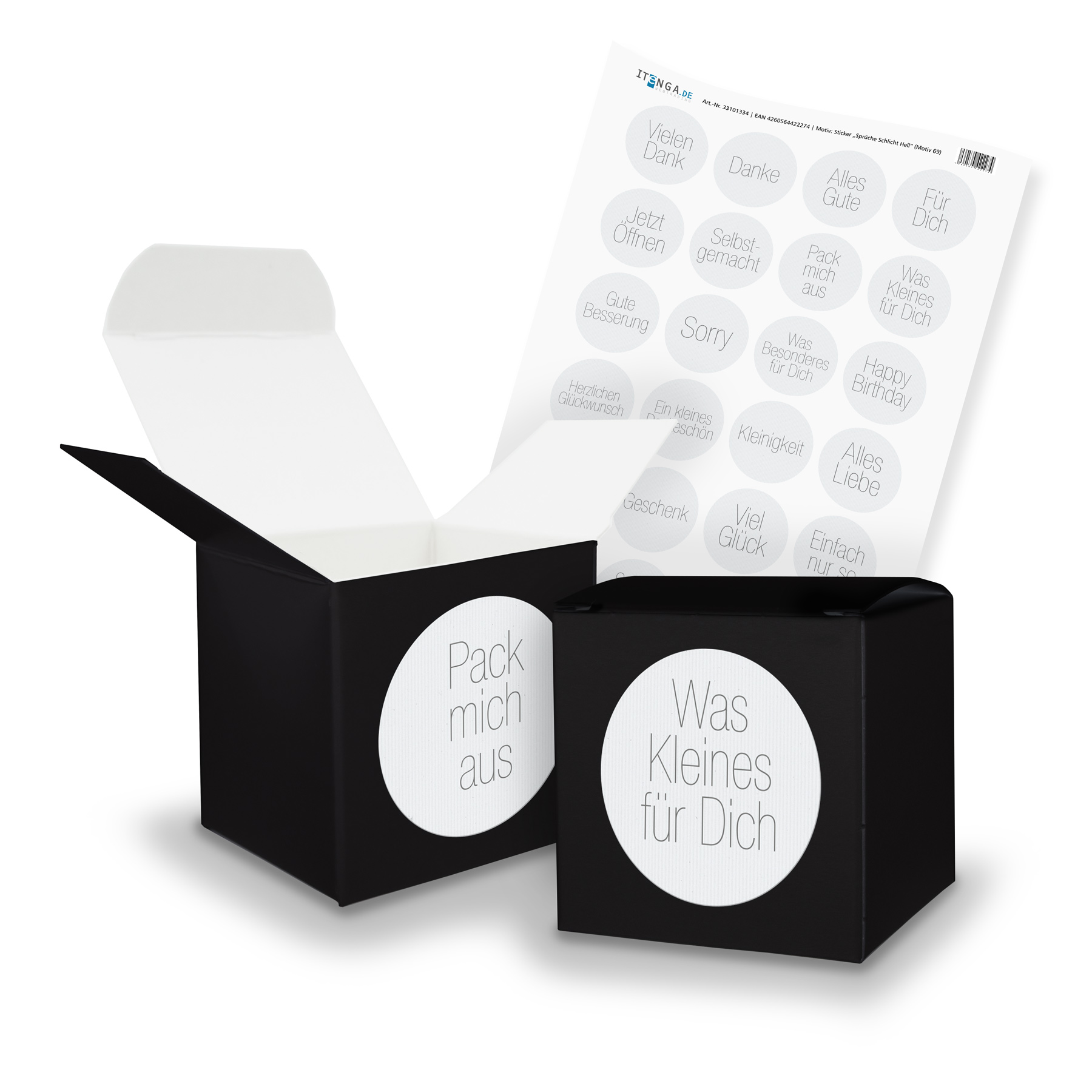 itenga SET Spr�che Schlicht Hell (Motiv 69) 24x W�rfel 6...