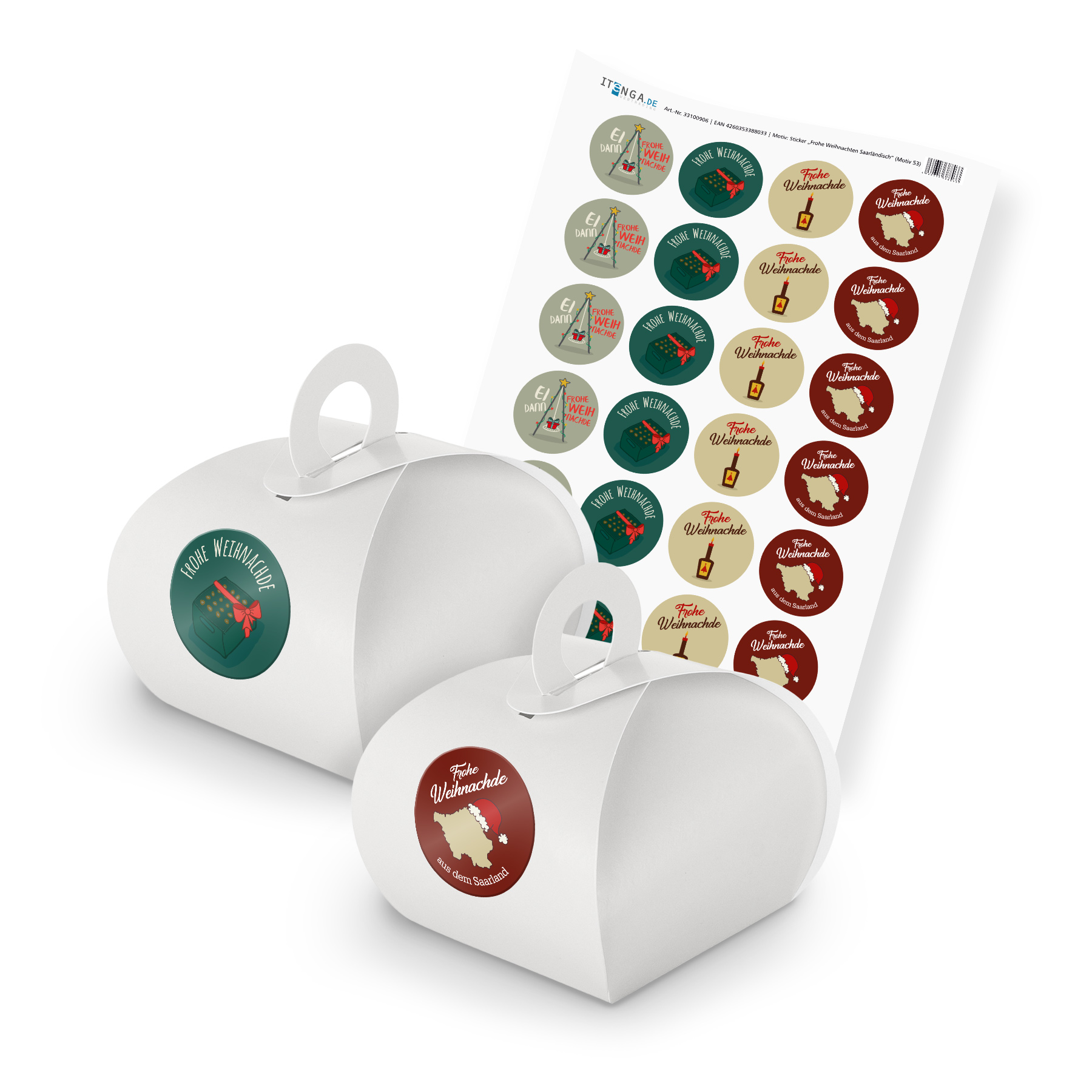 itenga SET Frohe Weihnachten Saarl�ndisch (Motiv 53) 24x...