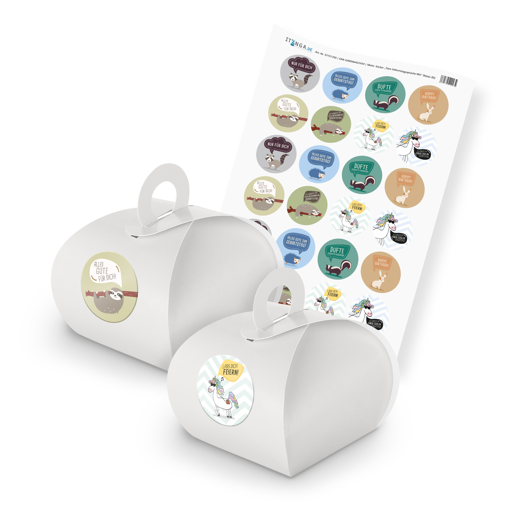 itenga SET Tiere Geburtstagsspr�che Mix (Motiv 85) 24x G...