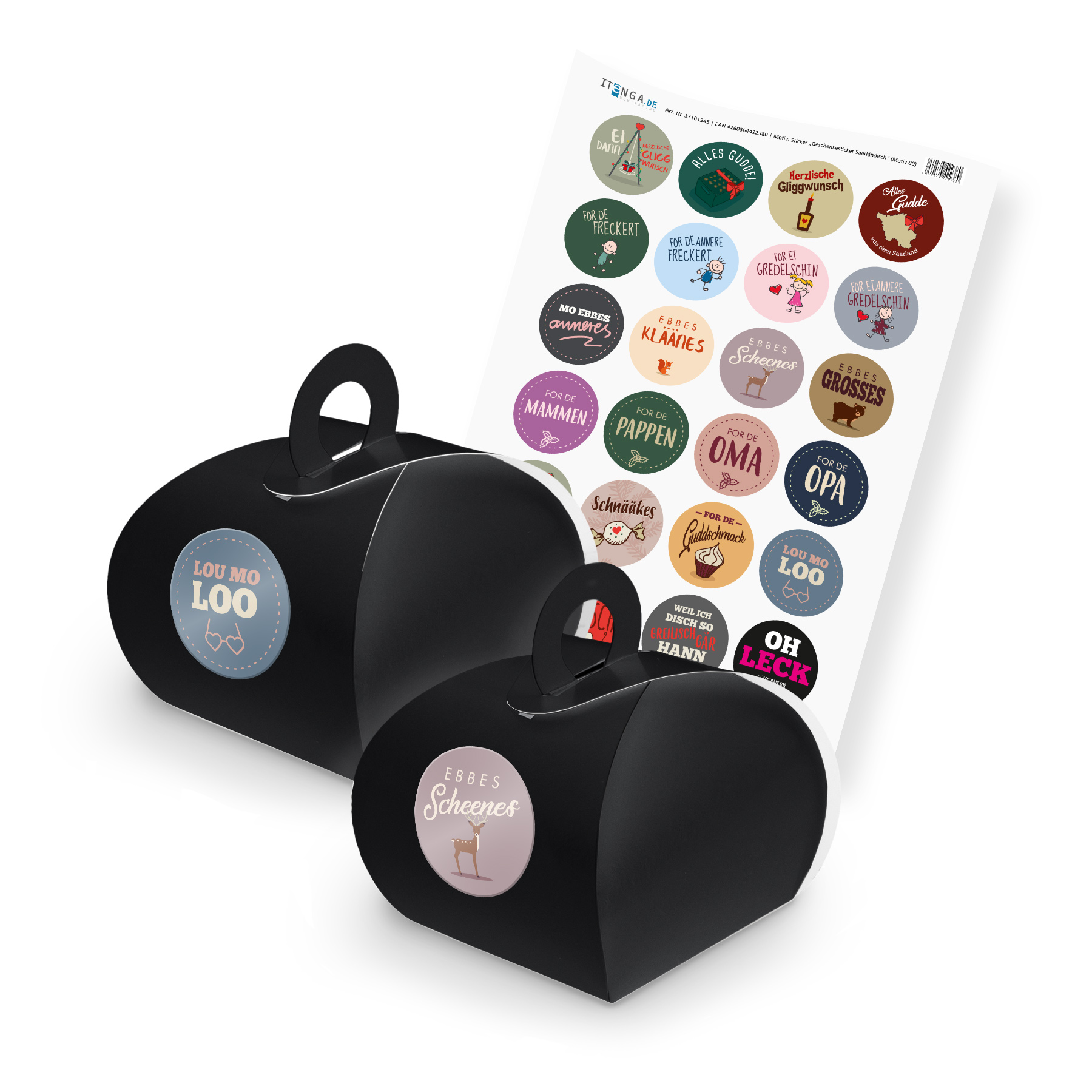 itenga SET Geschenkesticker Saarl�ndisch (Motiv 80) 24x ...