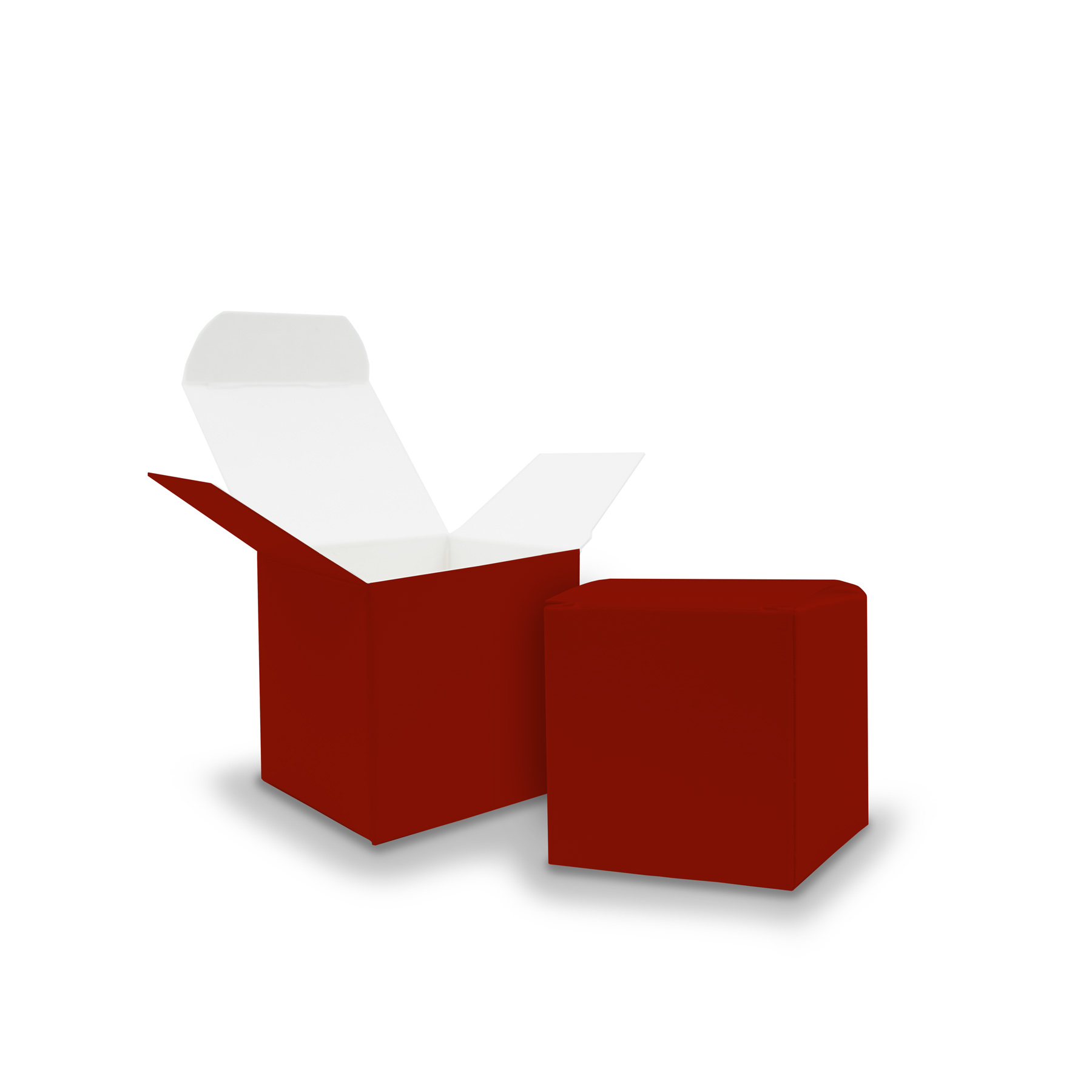 10x itenga W�rfelbox aus Karton 5x5cm dunkelrot Gastgesc...