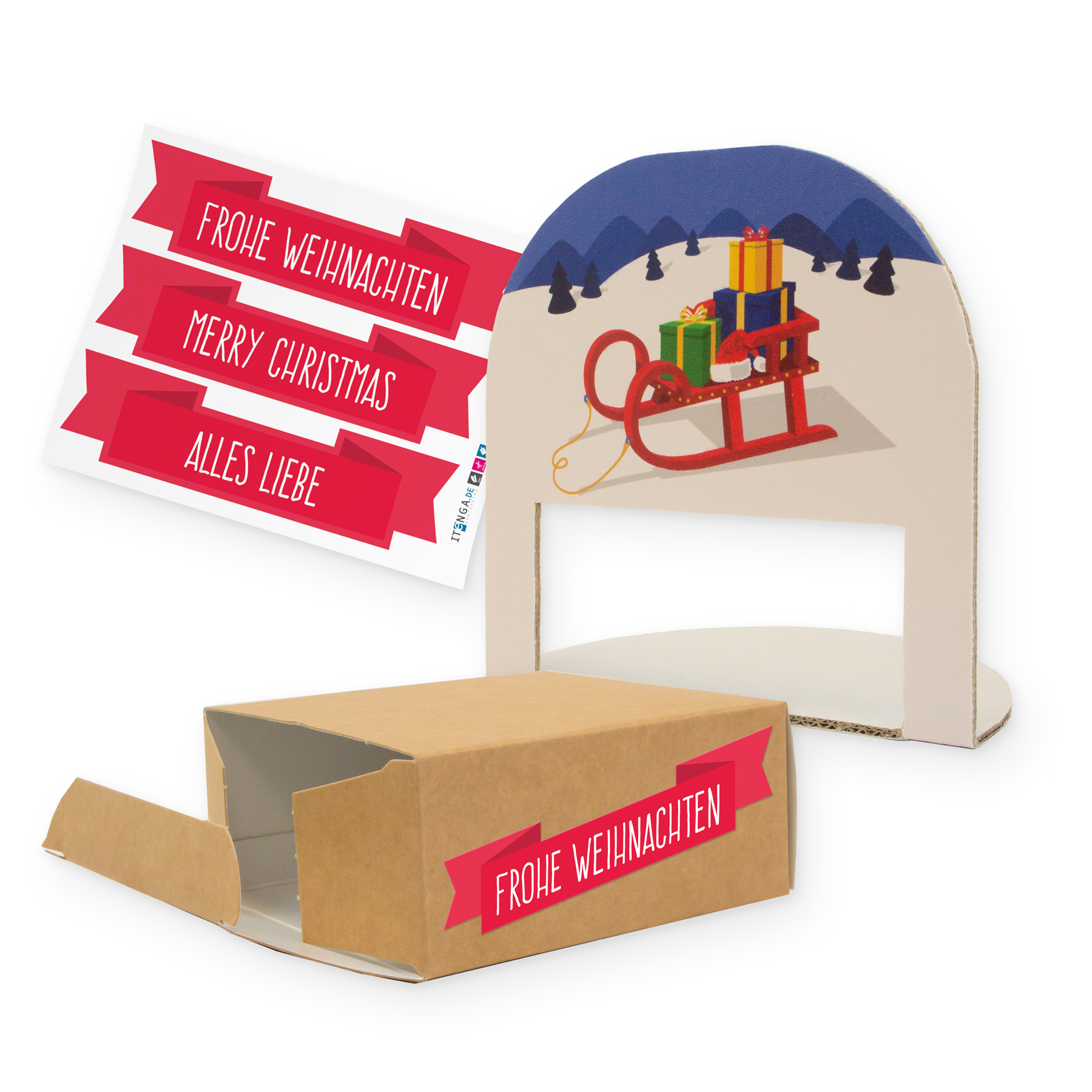 itenga Geschenkverpackung Schlitten (Motiv 35)