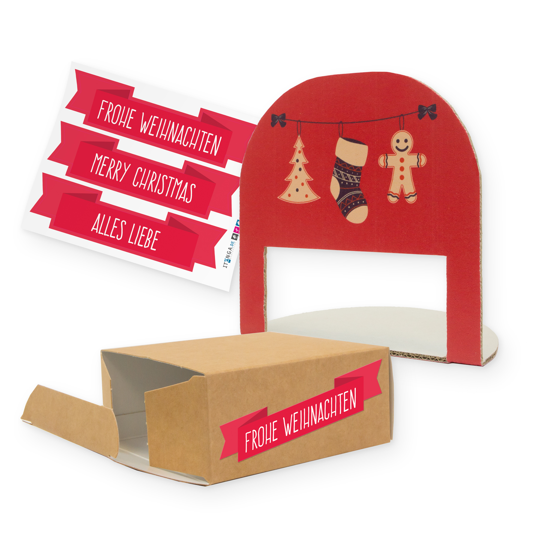 itenga Geschenkverpackung Weihnachtsdeko (Motiv 36)