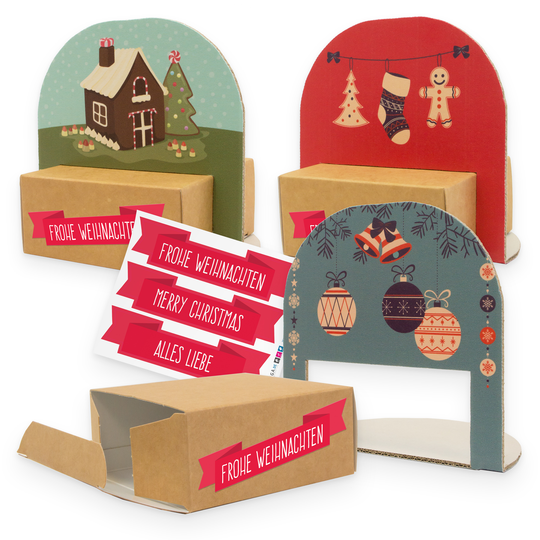 itenga Geschenkverpackung Set "Weihnachten Vintage" 3x V...
