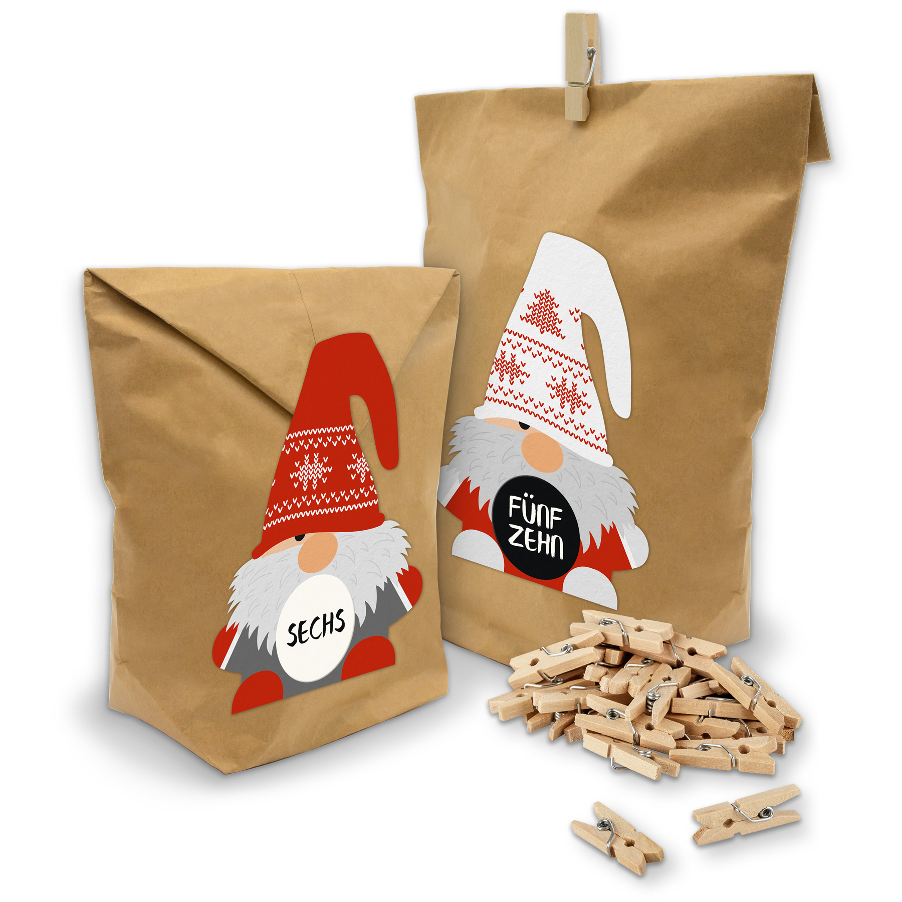 Adventskalender Set Wichtelbande Geschenkt�ten Klammern ...
