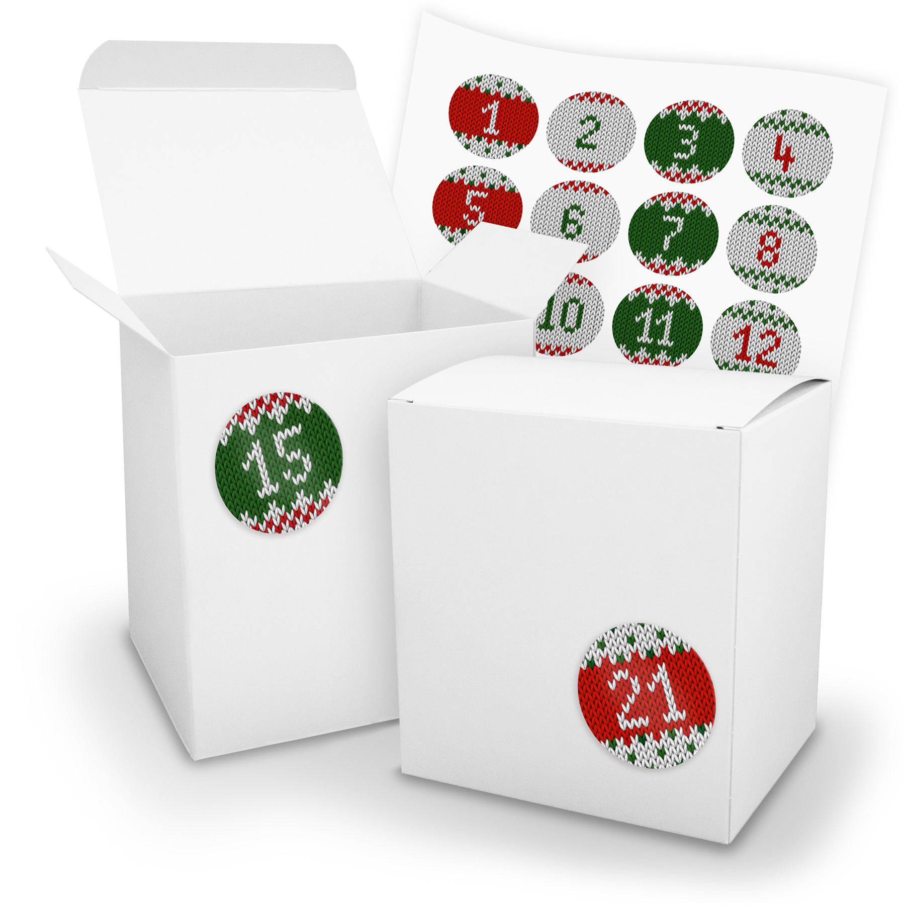 Adventskalender zum F�llen 24x XL W�rfel 11x9x12cm WEI� ...