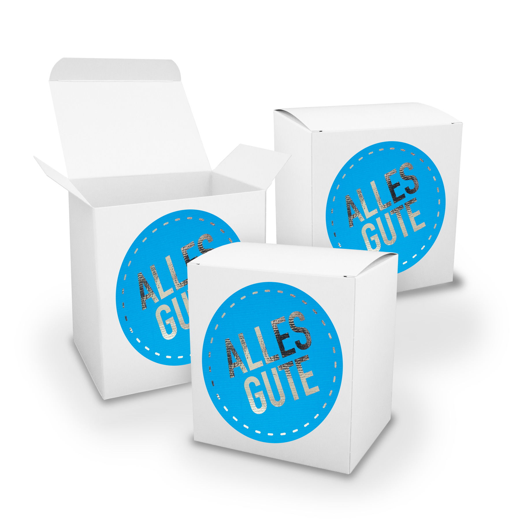 itenga Geschenkverpackung Set 3x XL W�rfel Weiss+ Sticke...