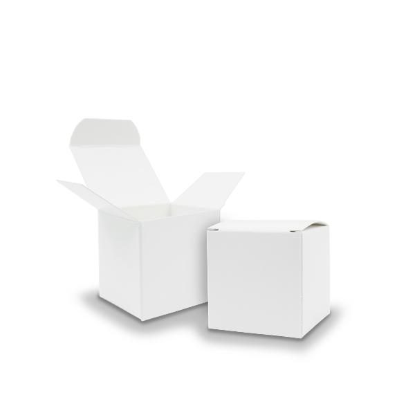 10x itenga W�rfelbox aus Karton 5x5cm wei� Gastgeschenk