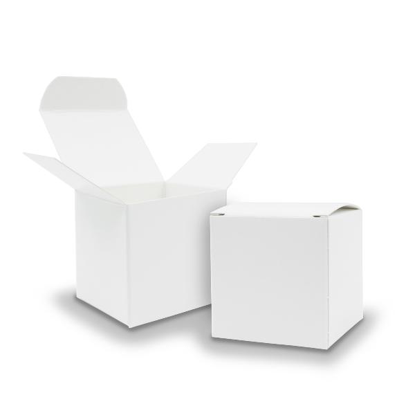 10x itenga W�rfelbox aus Karton 6,5x6,5cm wei� Gastgeschenk