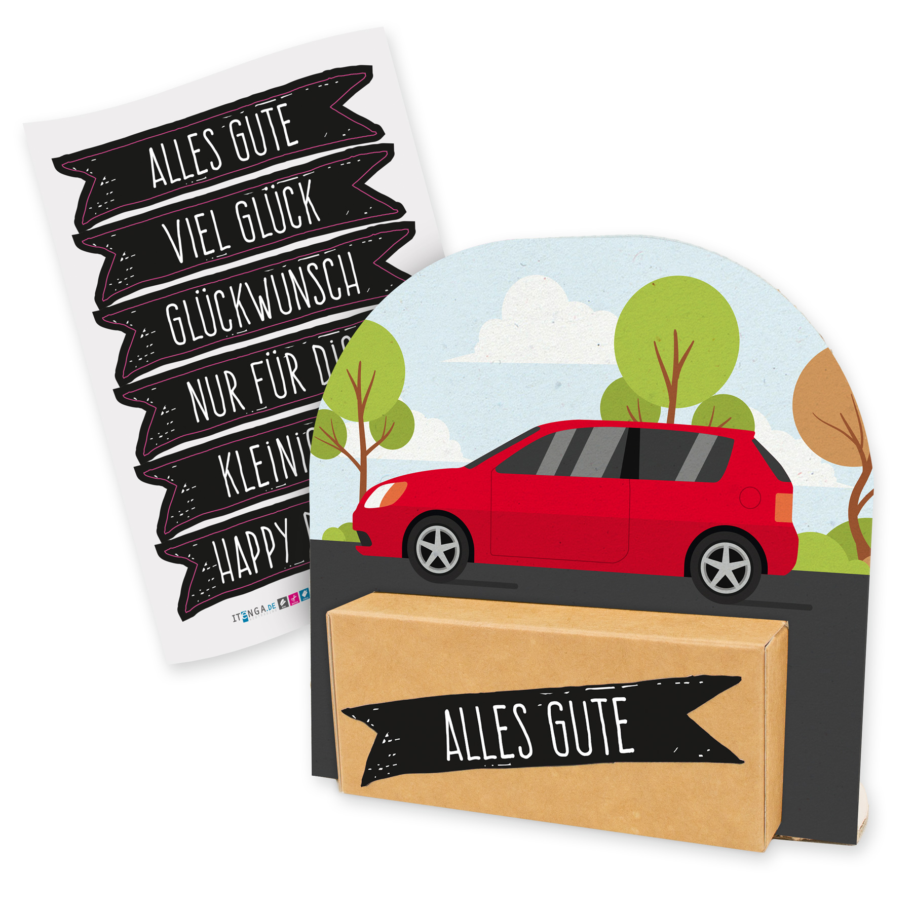 itenga Geldgeschenkverpackung Auto Stra�e (Motiv 44)