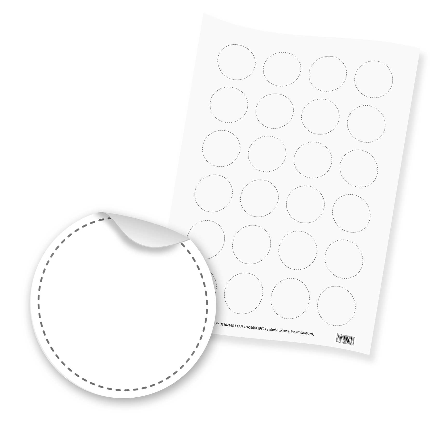 24x Sticker Neutral Wei� (Motiv 94) 4cm beschreibbar