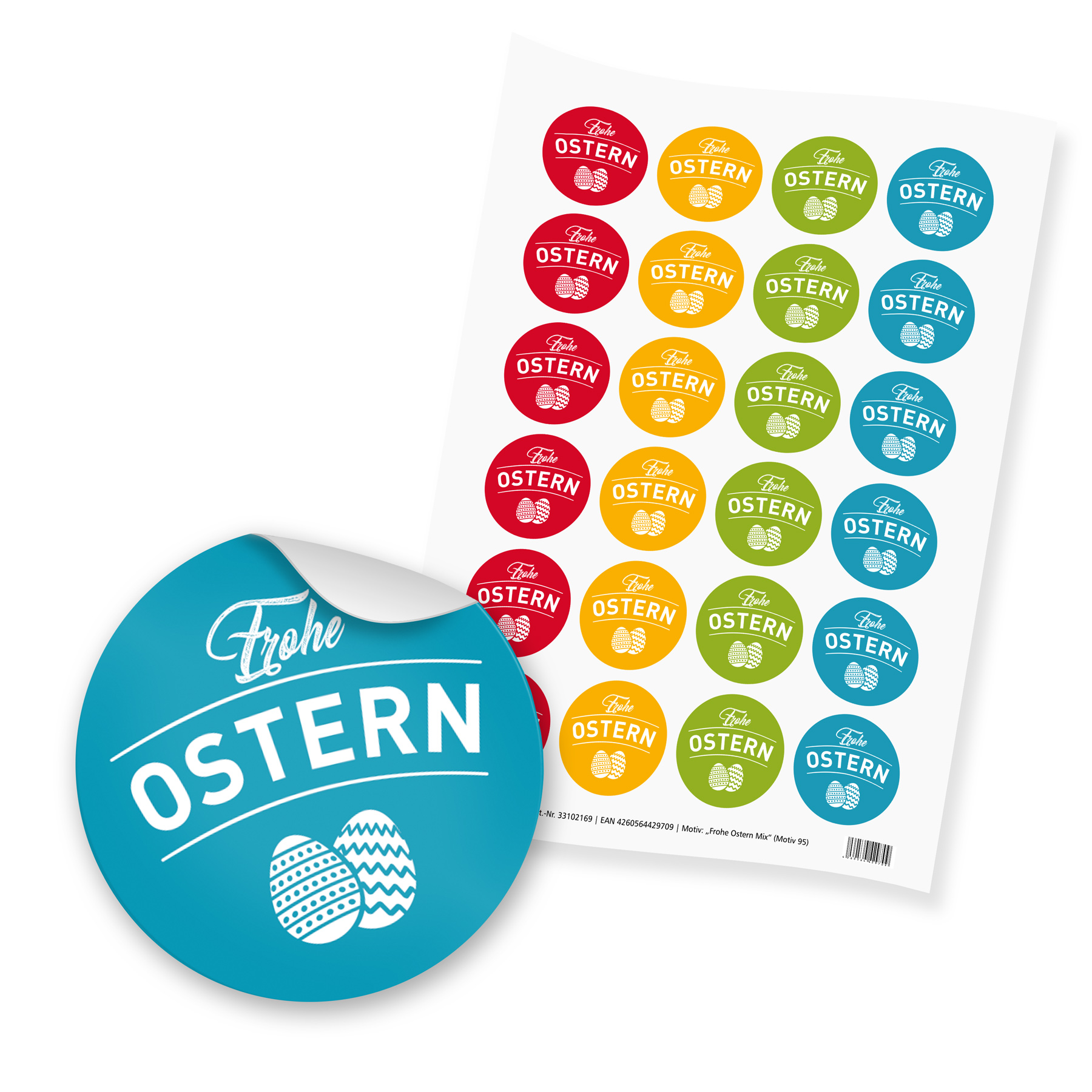 itenga Stickerbogen Frohe Ostern Mix (Motiv 95)
