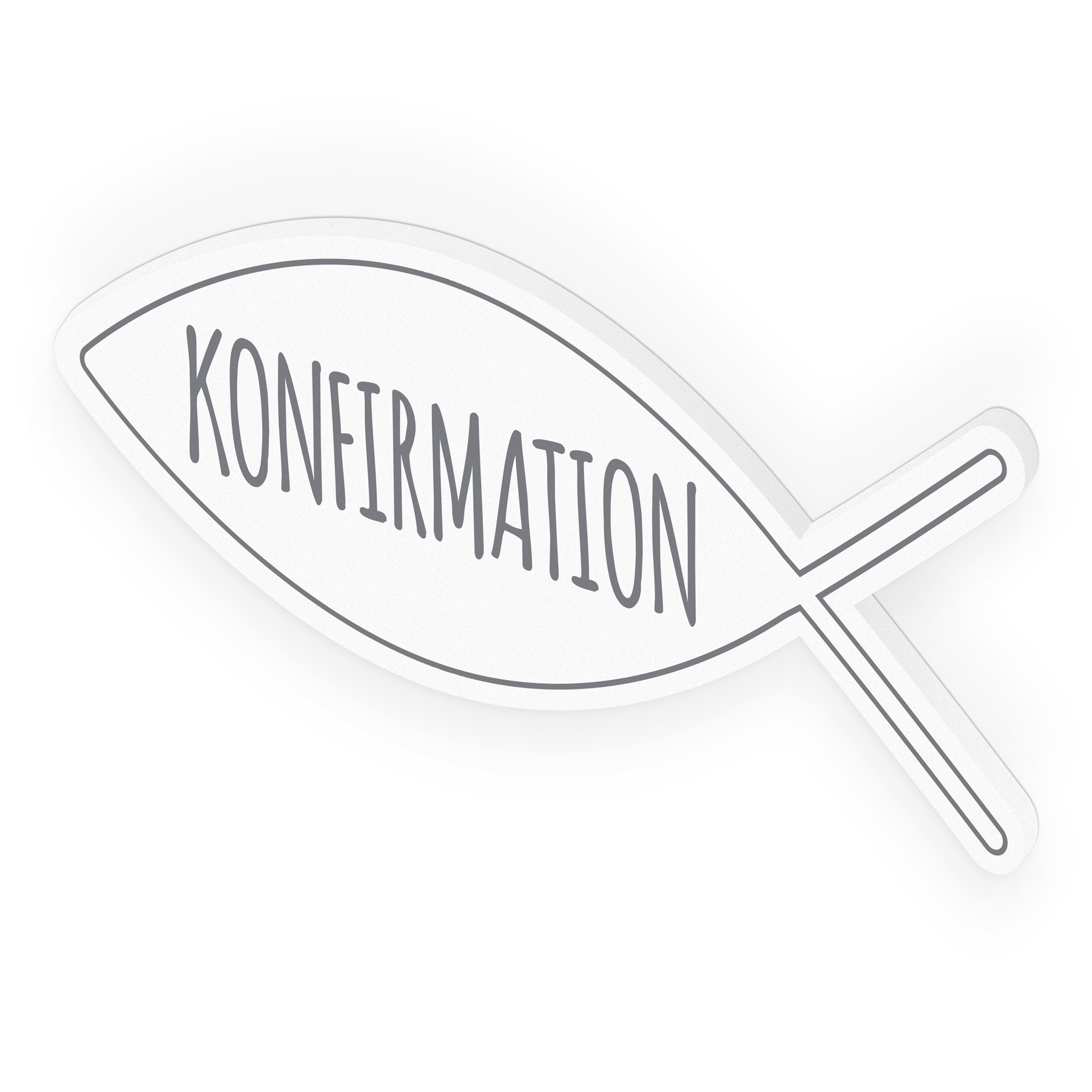 itenga T�rschild Tischdeko Fisch grau Konfirmation 30,0 ...