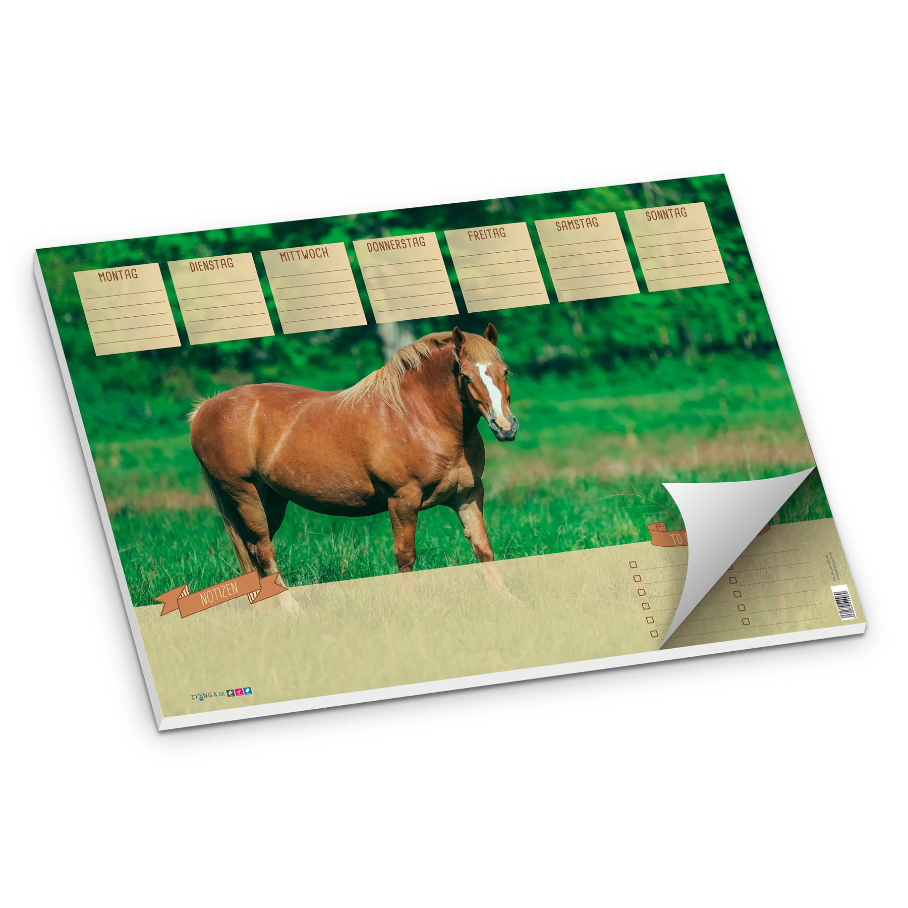 itenga Schreibtischunterlage Pferd DIN A3 50 Blatt