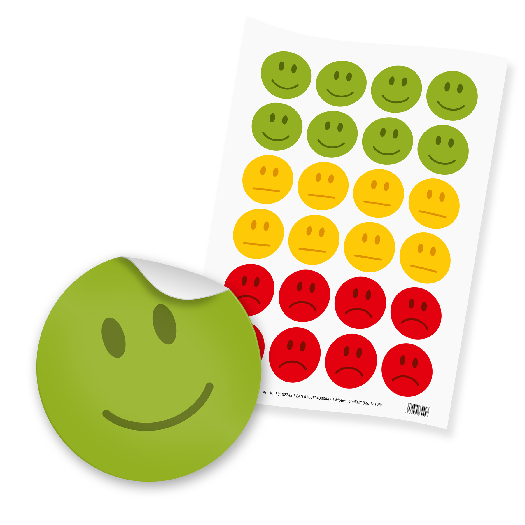 itenga 24x Sticker "Smilies" Bewertung gut neutral schle...