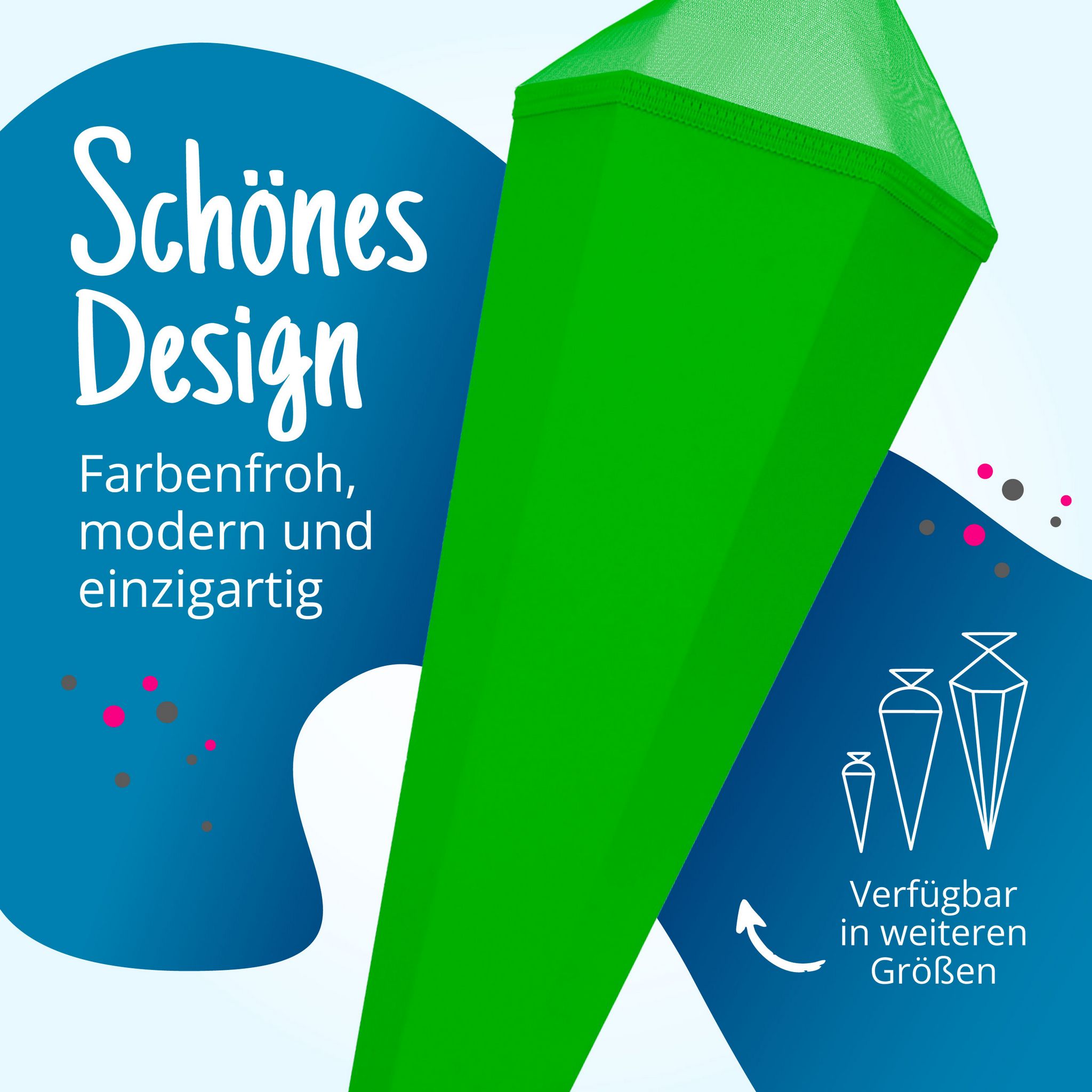 itenga Bastelschult�te mit Verschluss GR�N 6eckig 85cm