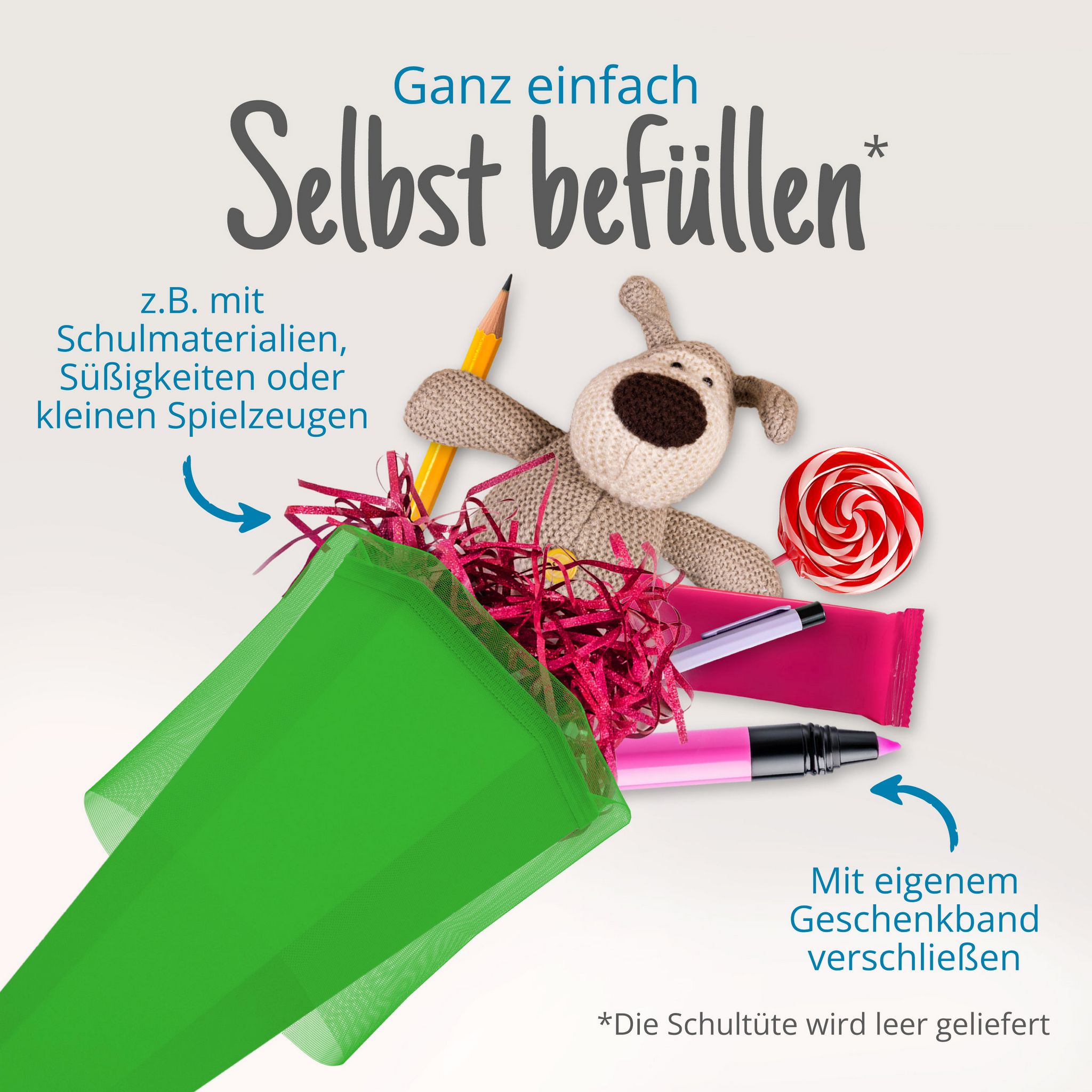 itenga Bastelschult�te mit Verschluss GR�N 6eckig 85cm