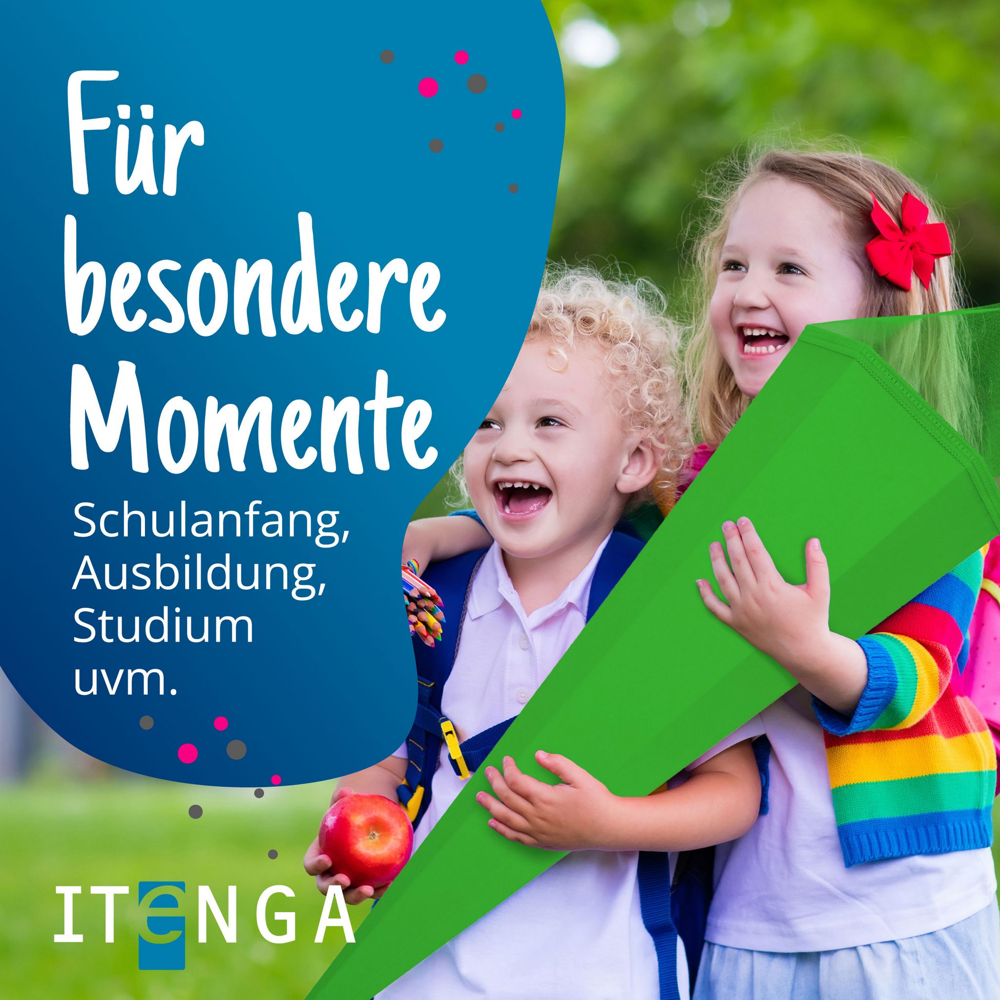 itenga Bastelschult�te mit Verschluss GR�N 6eckig 85cm