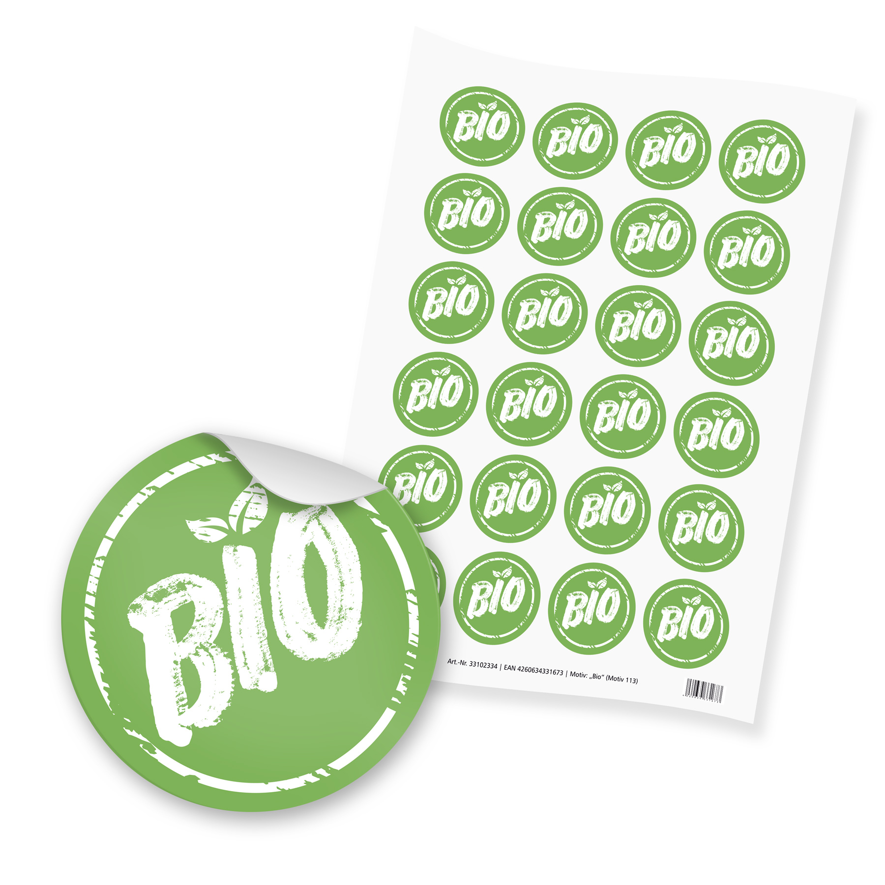 itenga 24x Sticker BIO (Motiv 113) gr�n wei�