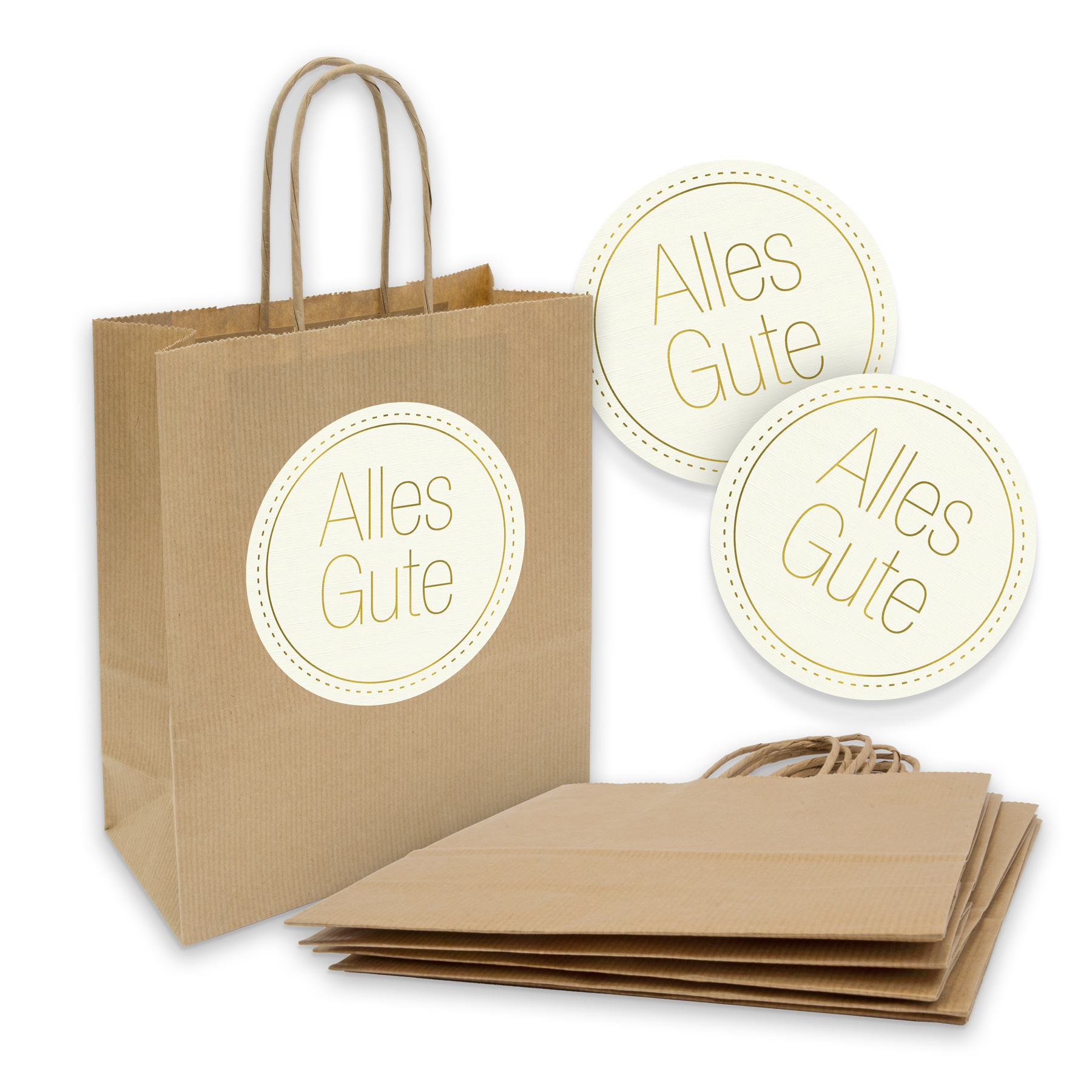 itenga 5x Geschenkt�te mit Kordel 18x8x22cm + Sticker AL...