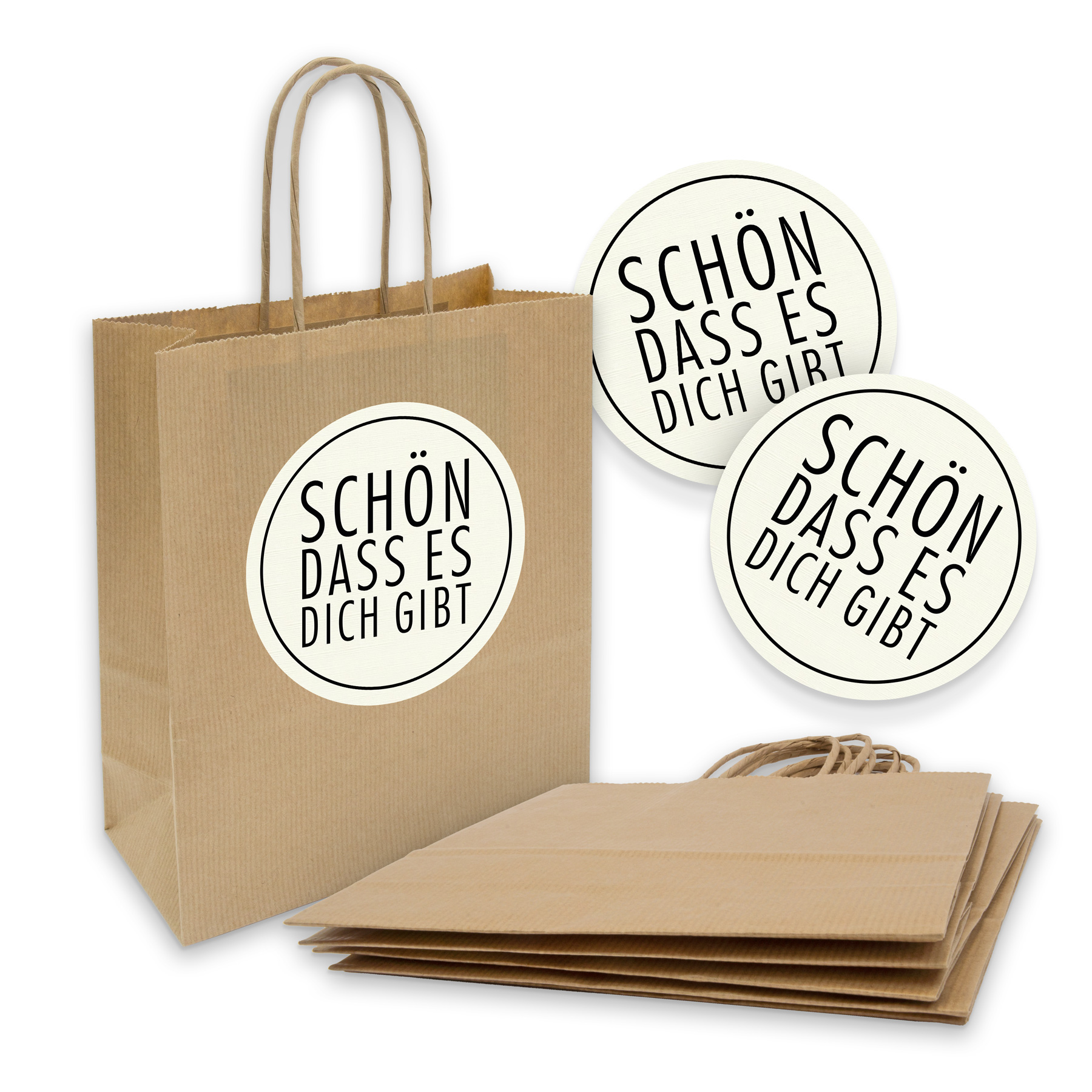 itenga 5x Geschenkt�te mit Kordel 18x8x22cm + Sticker S...