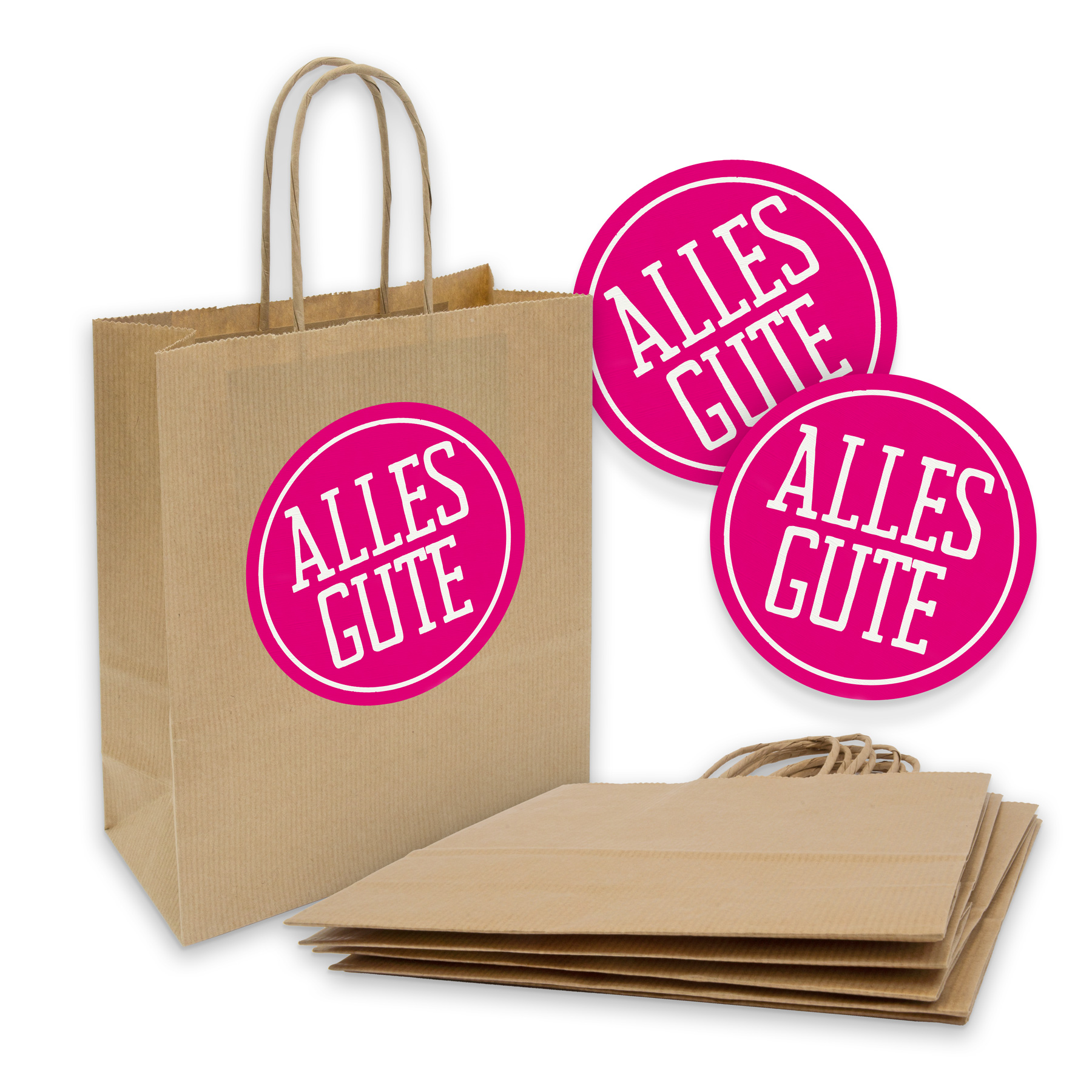 itenga 5x Geschenkt�te mit Kordel 18x8x22cm + Sticker AL...